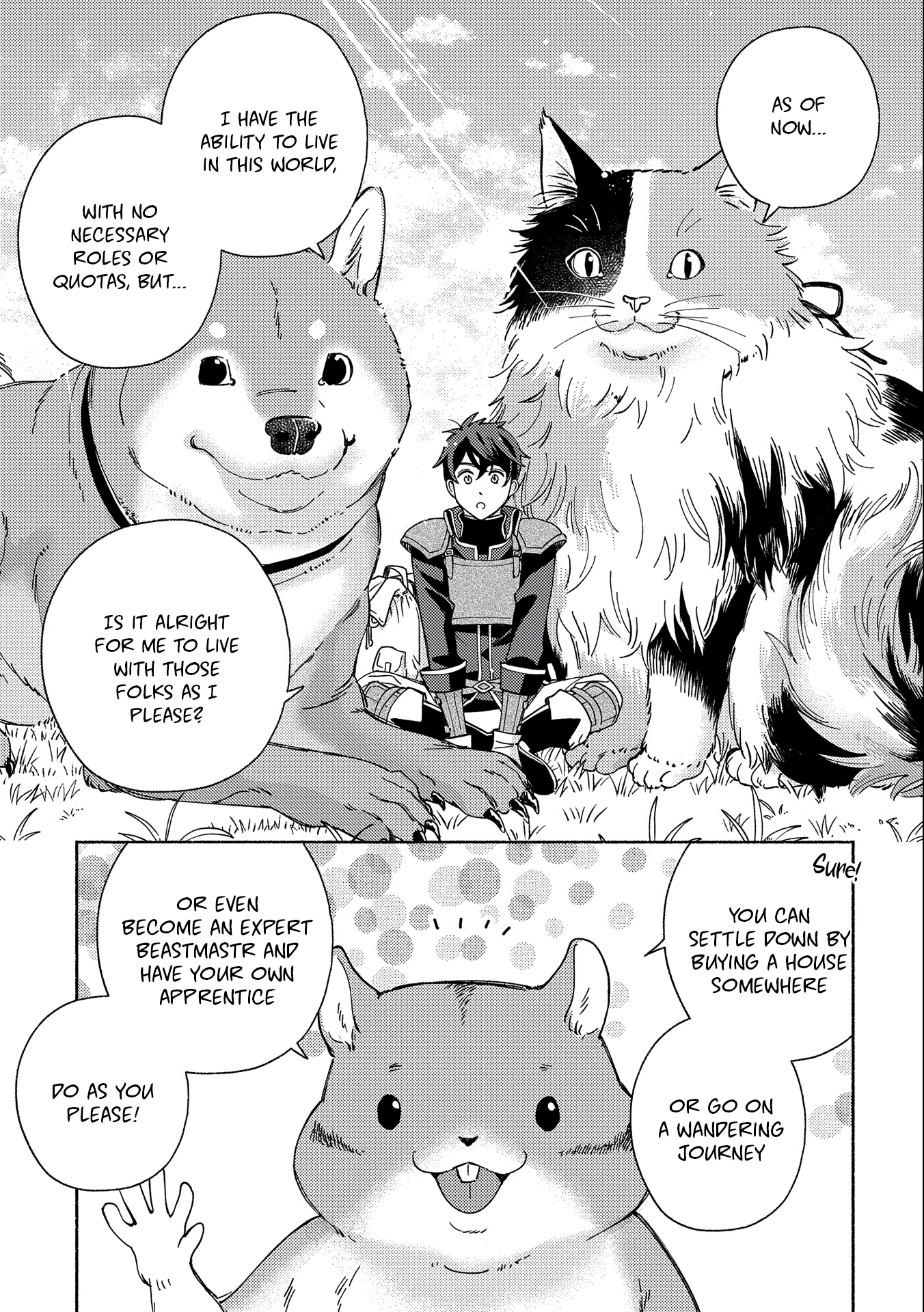 Mofumofu to Mukumuku to Isekai Hyouryuu Seikatsu ~Oishiu Gohan, Kami-sama, Kazoku-tsuki~ Chapter 1 page 28 - 