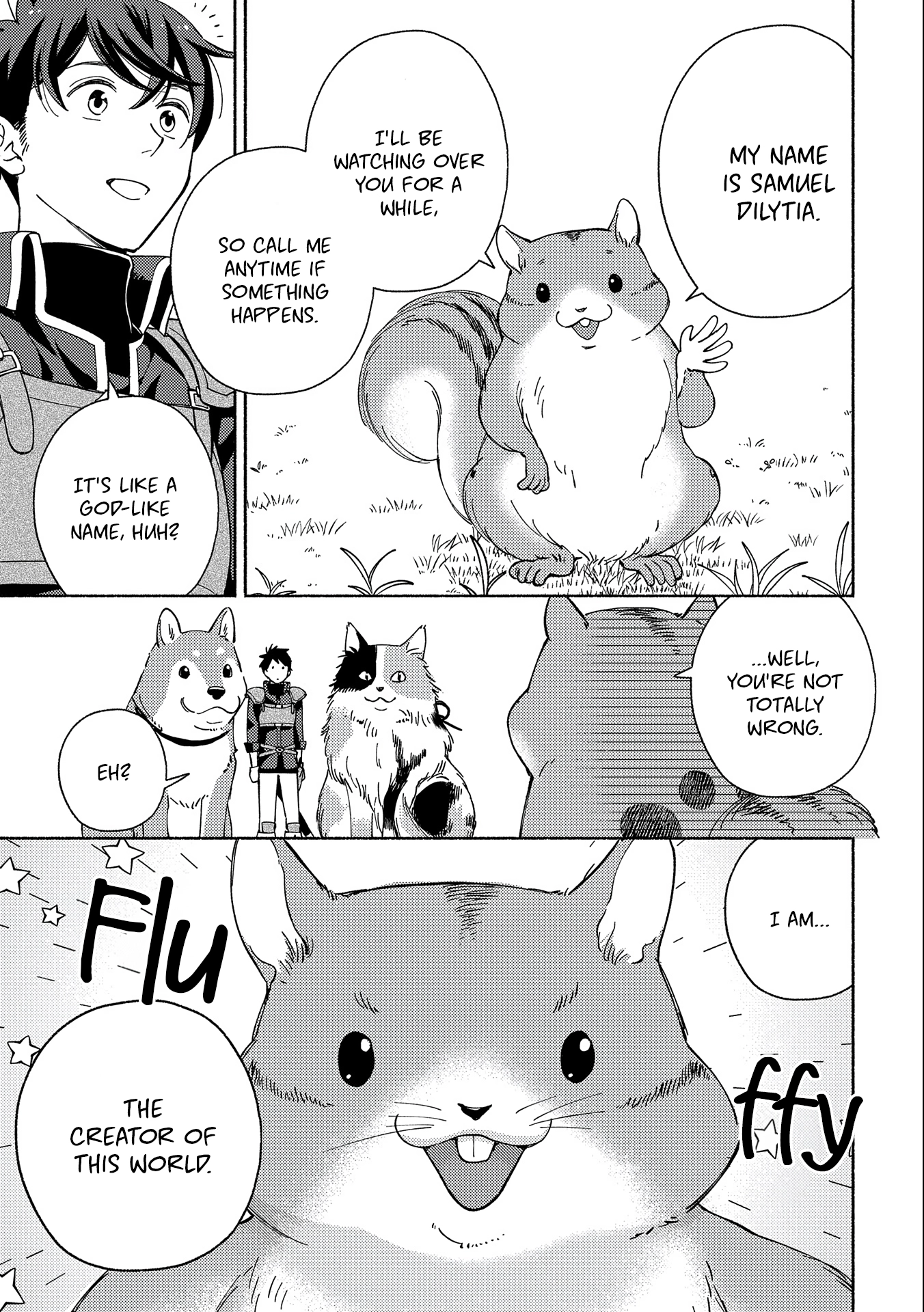 Mofumofu to Mukumuku to Isekai Hyouryuu Seikatsu ~Oishiu Gohan, Kami-sama, Kazoku-tsuki~ Chapter 1 page 30 - 
