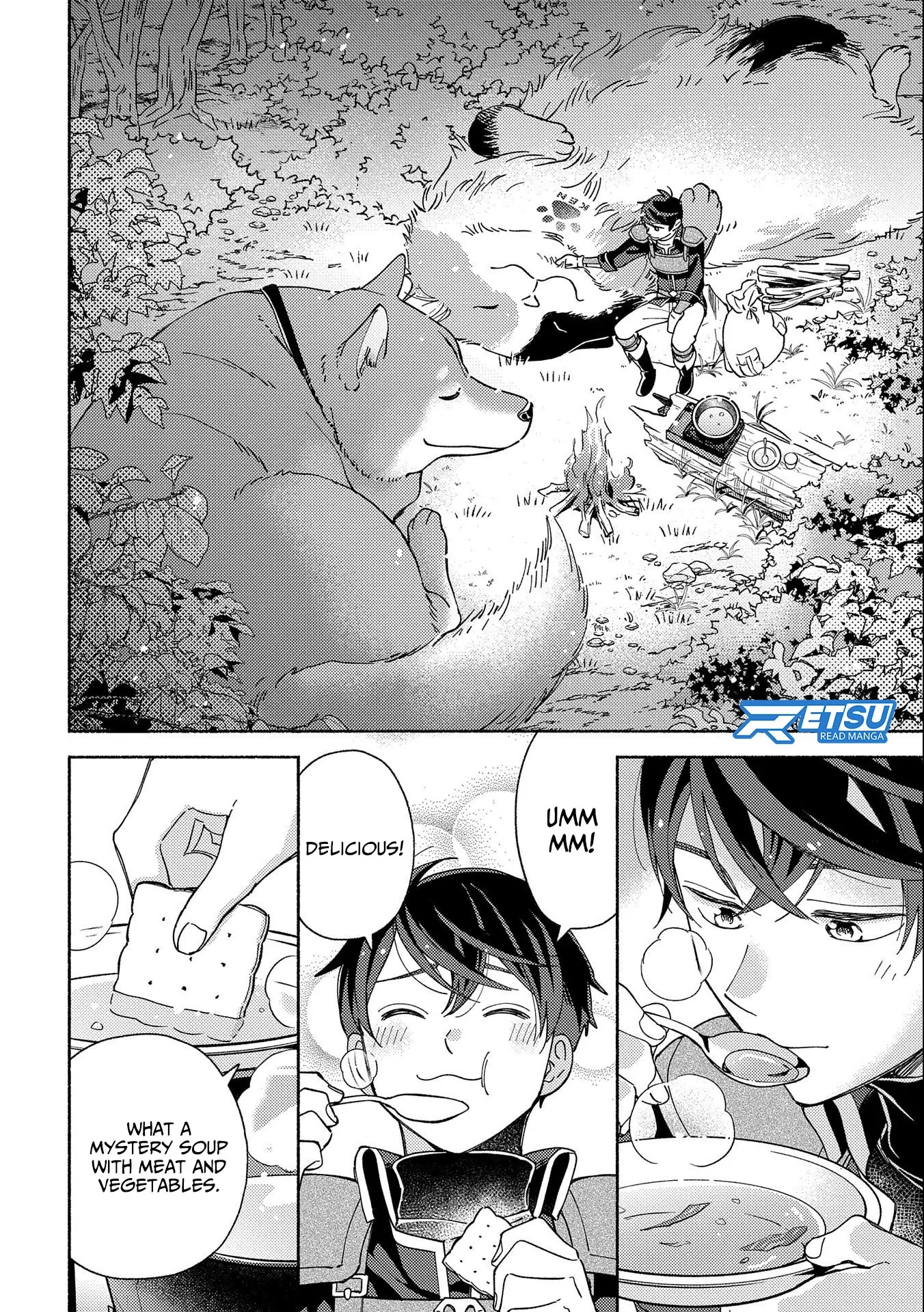 Mofumofu to Mukumuku to Isekai Hyouryuu Seikatsu ~Oishiu Gohan, Kami-sama, Kazoku-tsuki~ Chapter 2.3 page 2 - 