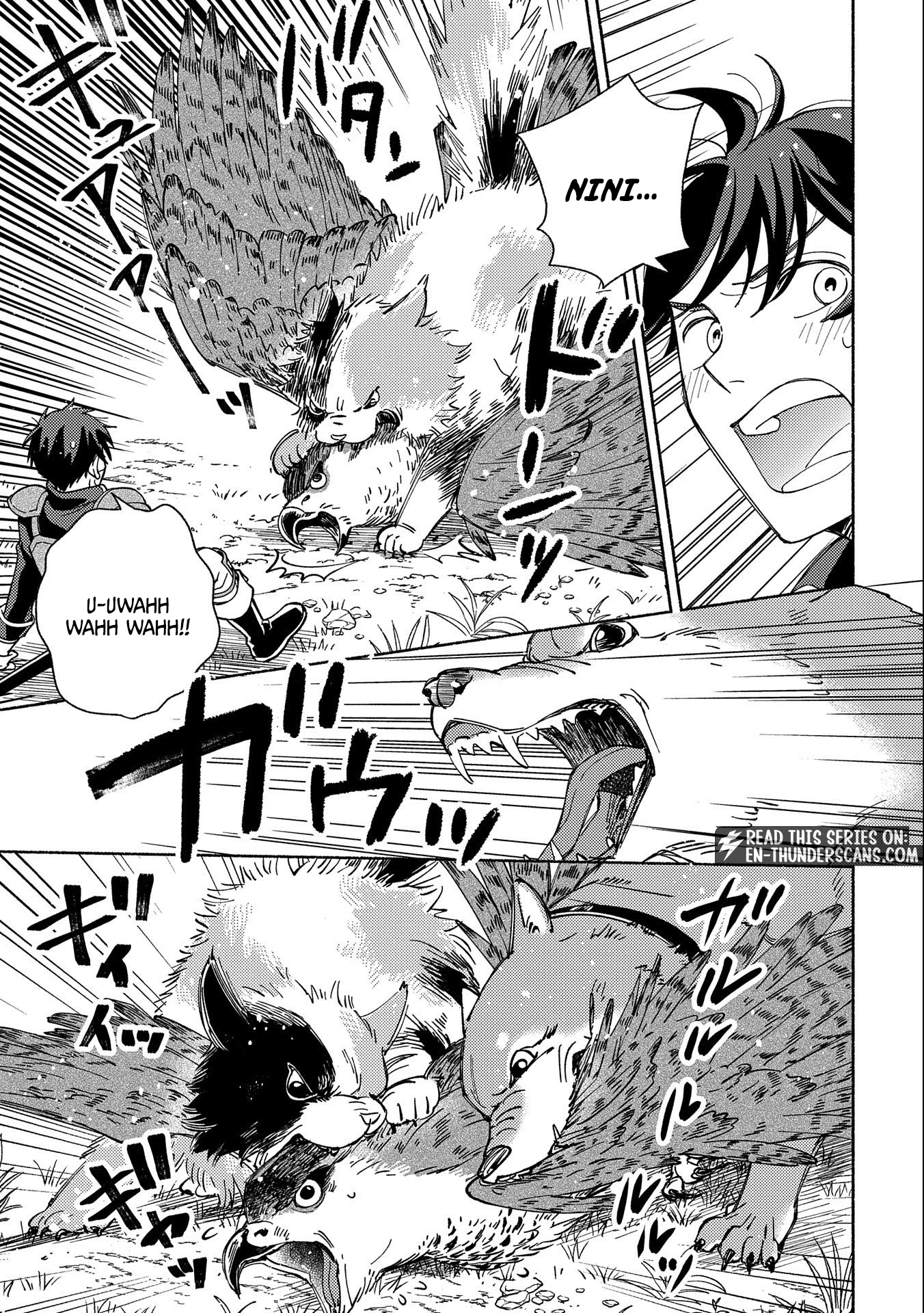 Mofumofu to Mukumuku to Isekai Hyouryuu Seikatsu ~Oishiu Gohan, Kami-sama, Kazoku-tsuki~ Chapter 2 page 13 - 