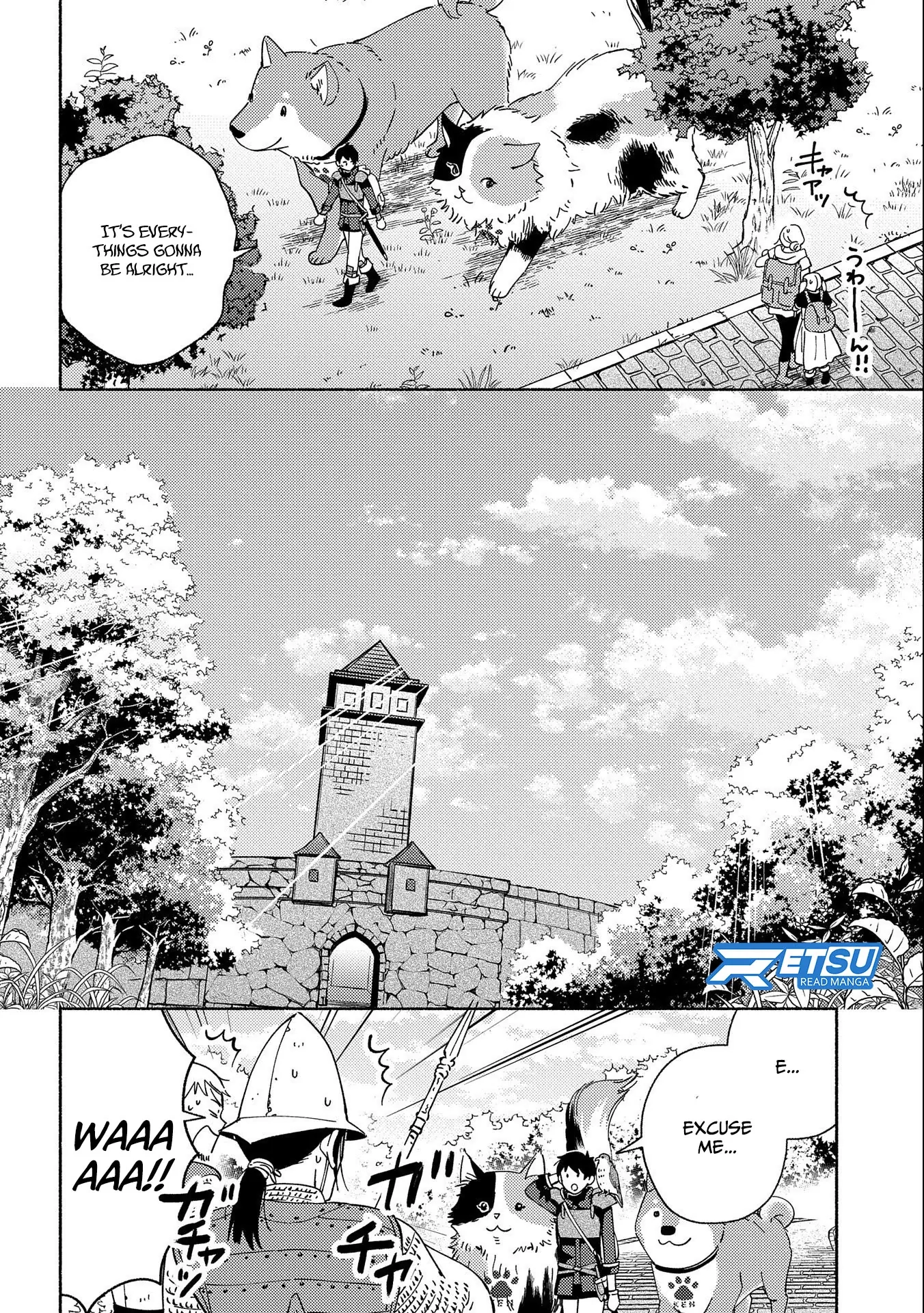 Mofumofu to Mukumuku to Isekai Hyouryuu Seikatsu ~Oishiu Gohan, Kami-sama, Kazoku-tsuki~ Chapter 3.1 page 9 - 