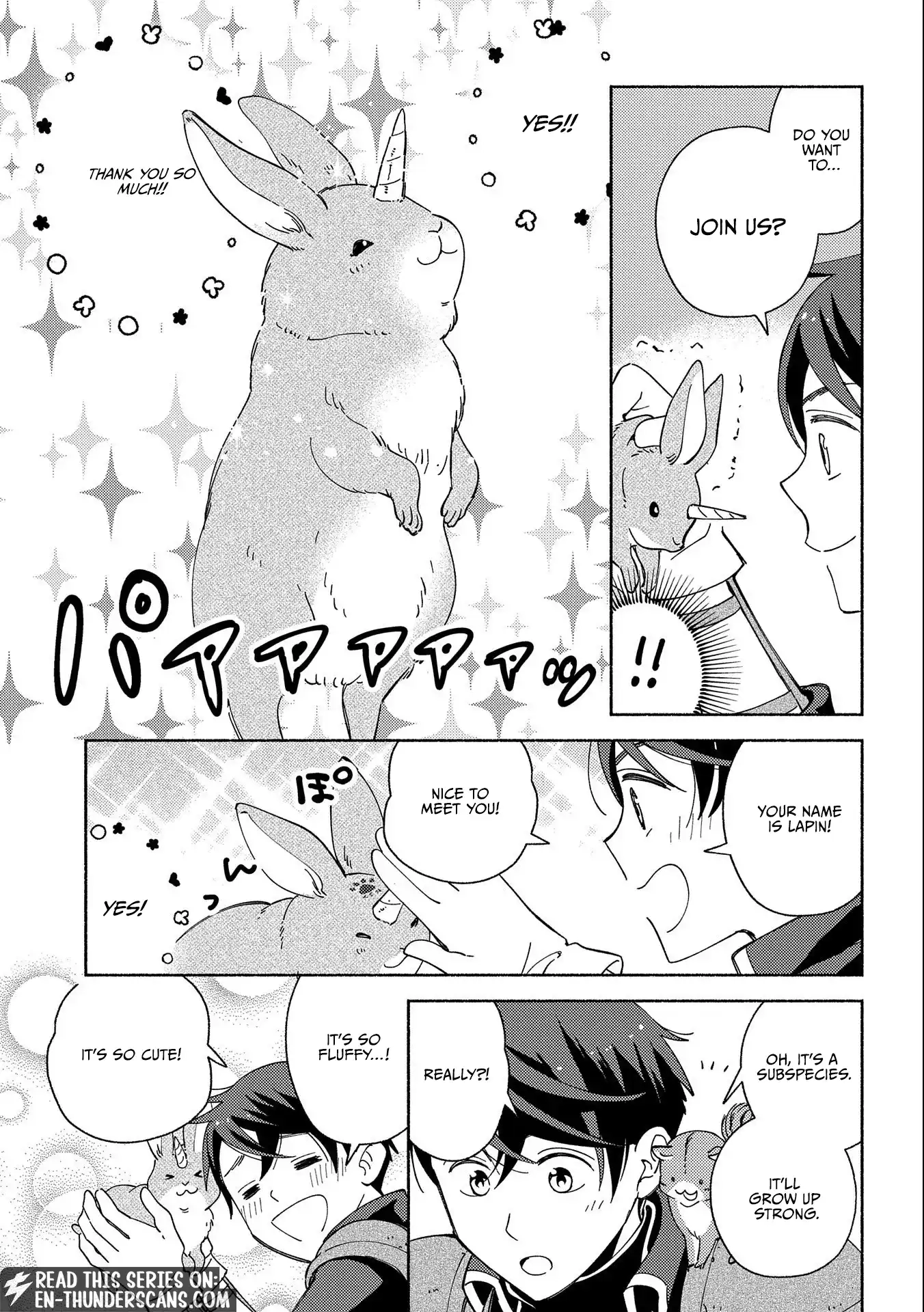 Mofumofu to Mukumuku to Isekai Hyouryuu Seikatsu ~Oishiu Gohan, Kami-sama, Kazoku-tsuki~ Chapter 4 page 14 - 