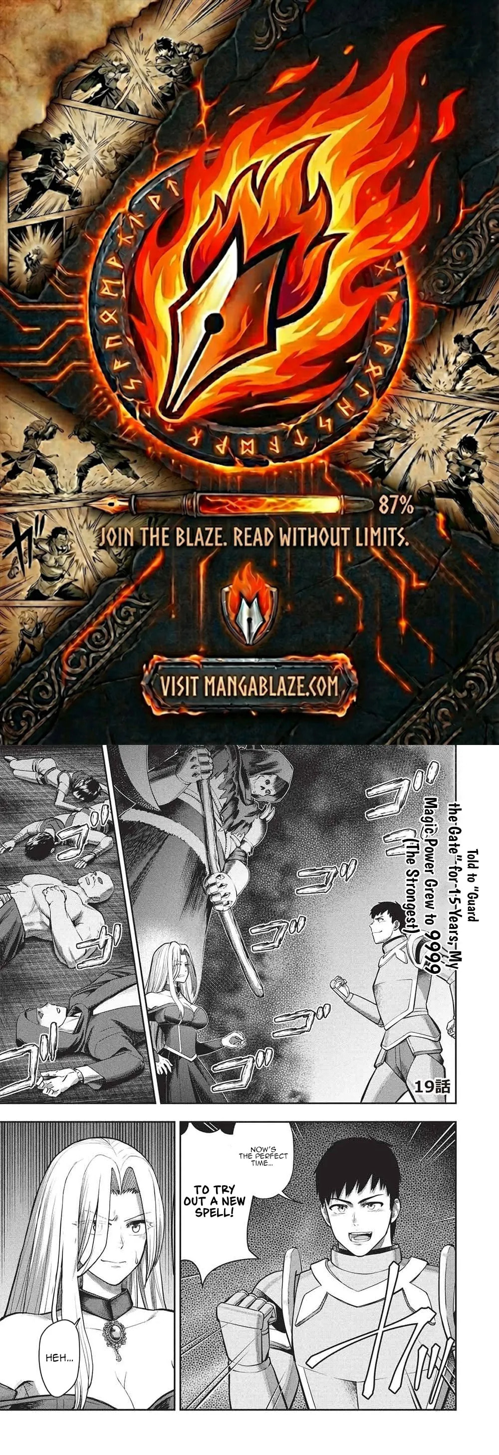 "Monban Yattero" to Iware 15-nen, Tsuttatteru Aida ni Ore no Maryoku ga 9999 (Saikyou) ni Sodattemashita Chapter 19 page 1 - 