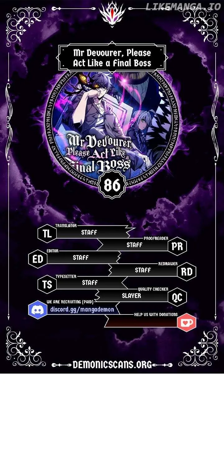 Mr Devourer, Please Act Like a Final Boss Chapter 86 page 1 - 