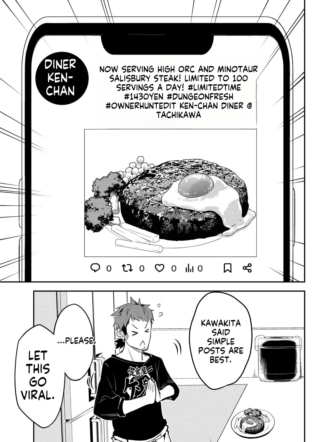 Mukashi Totta Kinezuka de... to Iinagara Musou suru Teishokuya no Ossan, Jitsu wa Densetsu no Dungeon Kouryakusha Chapter 1 page 39 - 