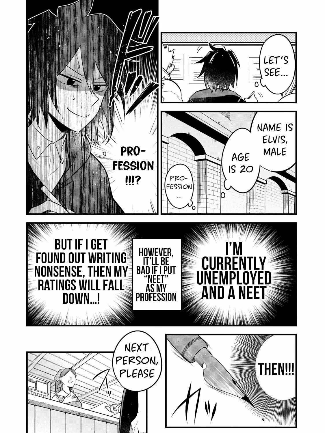 Mukiryoku NEET na Moto Shindou, Boukensha ni Naru: "Gakusei Jidai no Seiseki to Jisshakai wa Betsu Daro?" to Kanchaigai Shita Mama Mujikaku Cheat ni Musou Suru Chapter 2 page 7 - 