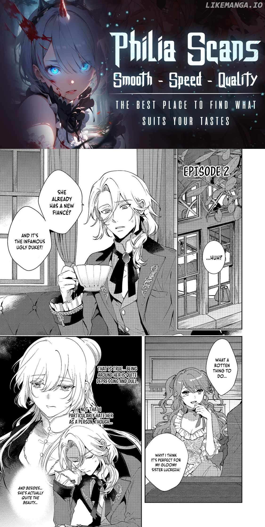 My Fiancé was taken by my Younger Sister, and Now I am Being Forced into a Marriage with the Repulsive Duke Chapter 2.1 page 2 - 