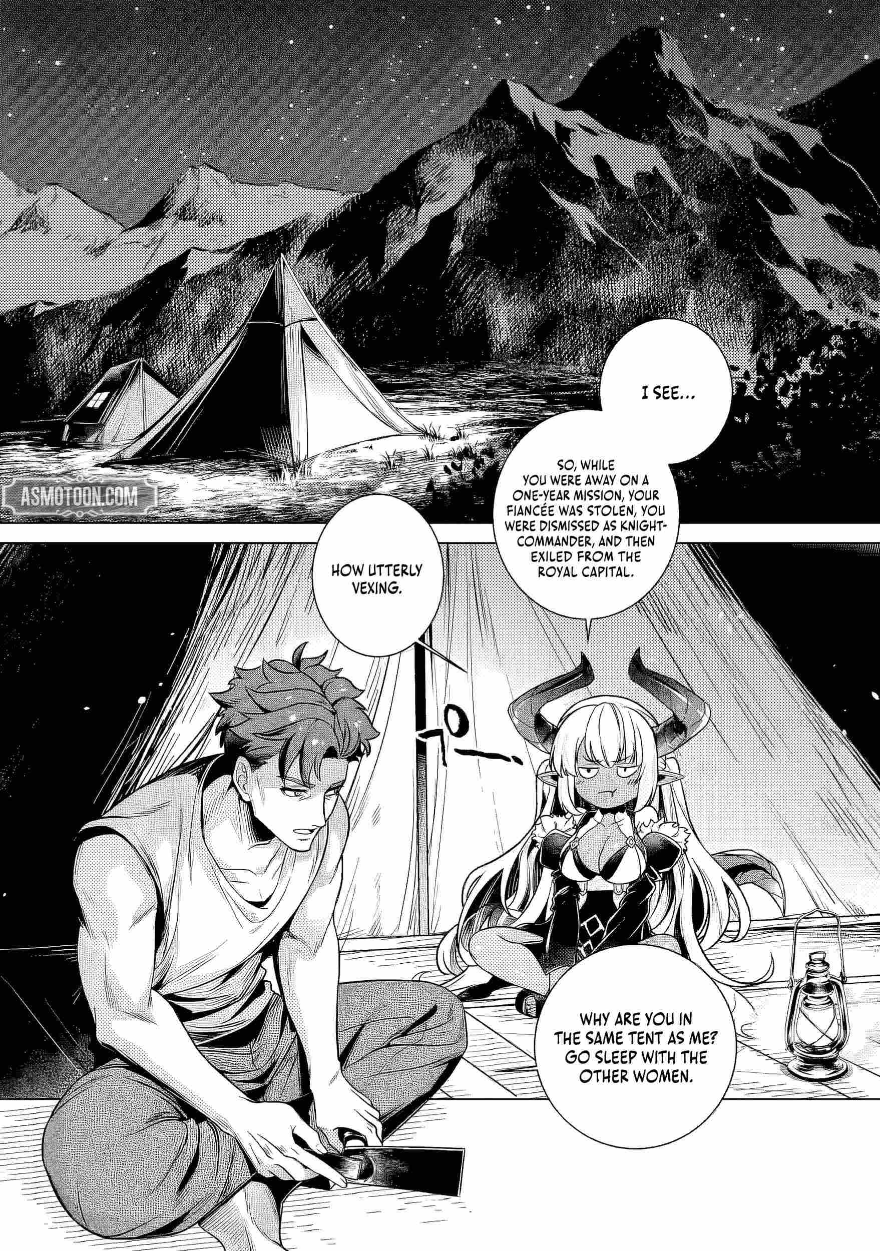 Netorare Tsuihōsareta Saikyō Kishi Danchō No Ossan, Katainaka De Eiyū Ni Matsuriagerareru Chapter 5.1 page 4 - 