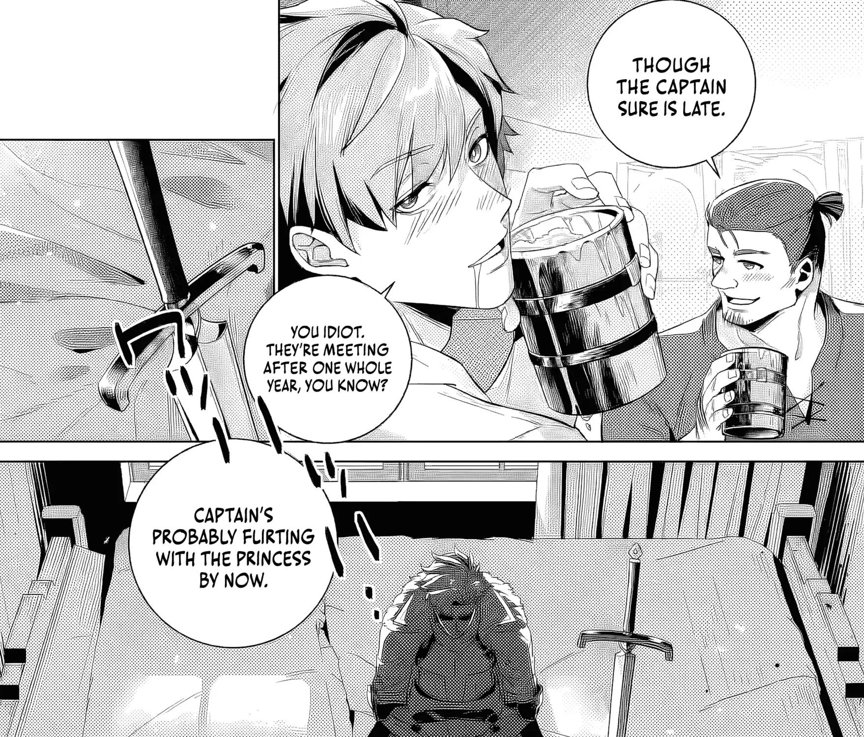 Netorare Tsuihousareta Saikyou Kishi Danchou no Ossan, Katainaka de Eiyuu ni Matsuriagerareru Chapter 1.2 page 14 - 