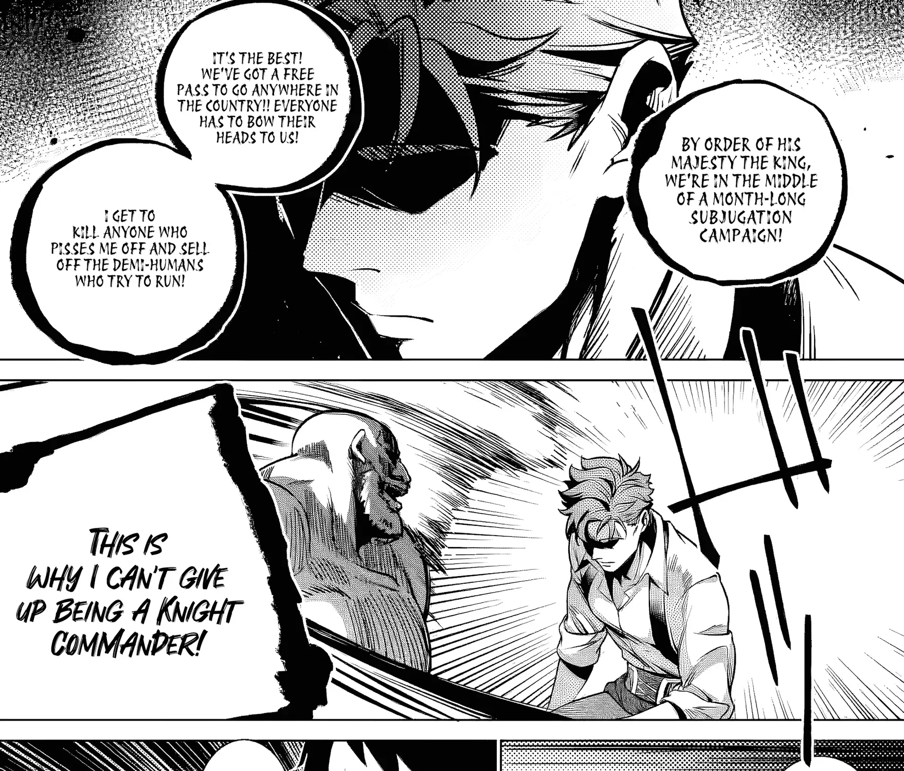 Netorare Tsuihousareta Saikyou Kishi Danchou no Ossan, Katainaka de Eiyuu ni Matsuriagerareru Chapter 3.3 page 4 - 