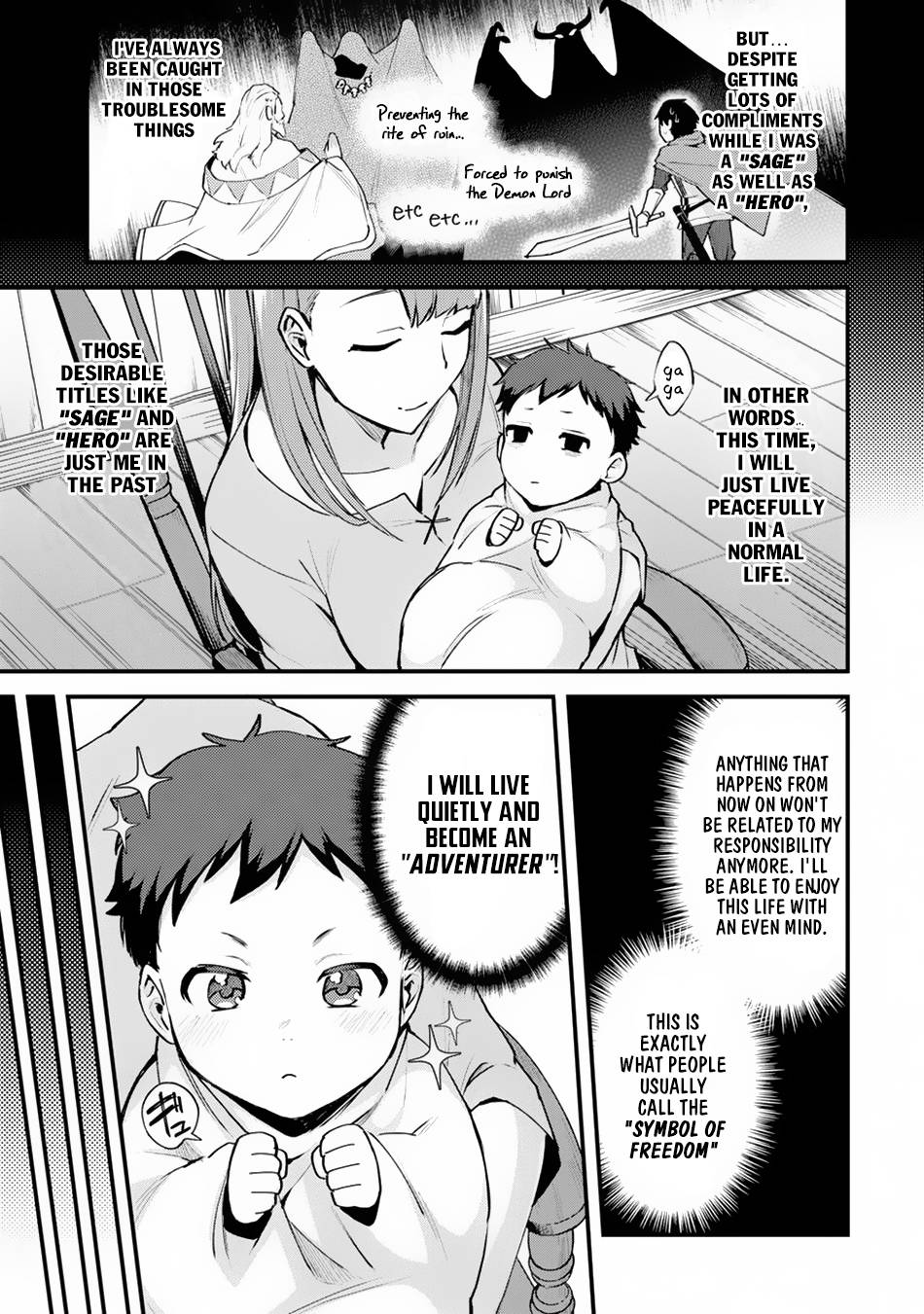 Nido Tensei Shita Shounen wa S Rank Boukensha Toshite Heion ni Sugosu-zense ga kenja de eiyuu datta boku wa raisede wa jimini ikiru Chapter 1 page 4 - 