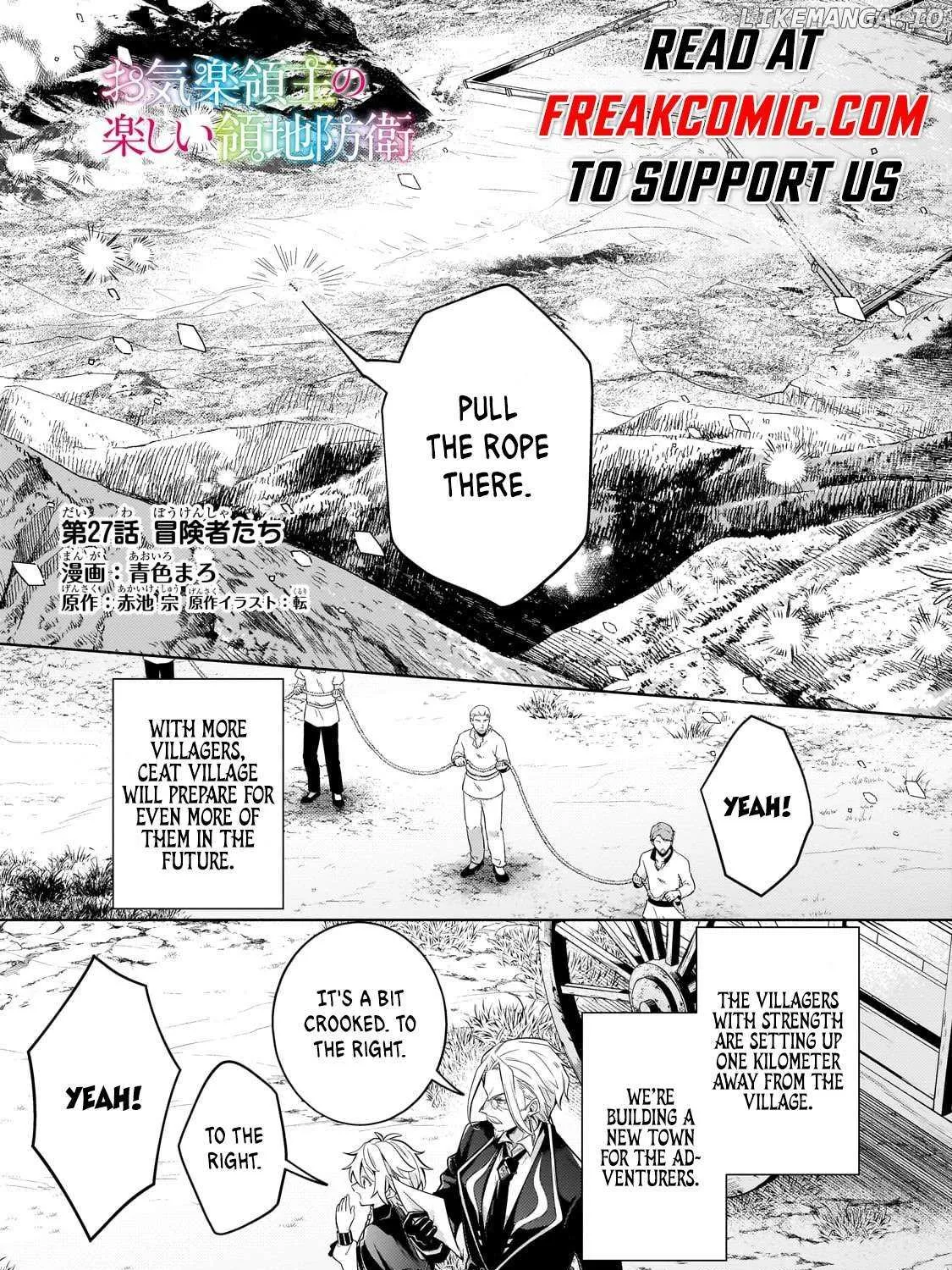 Okiraku Ryoushu no Tanoshii Ryouchi Bouei Chapter 27.1 page 4 - 
