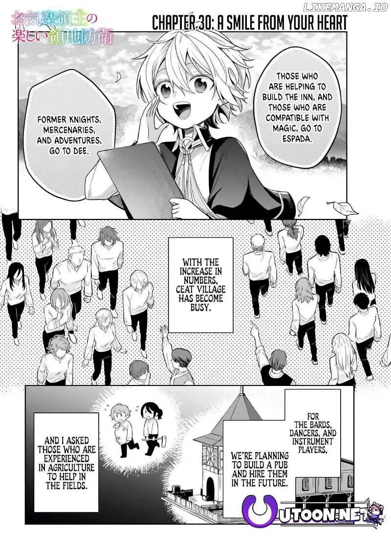 Okiraku Ryoushu no Tanoshii Ryouchi Bouei Chapter 30.1 page 2 - 