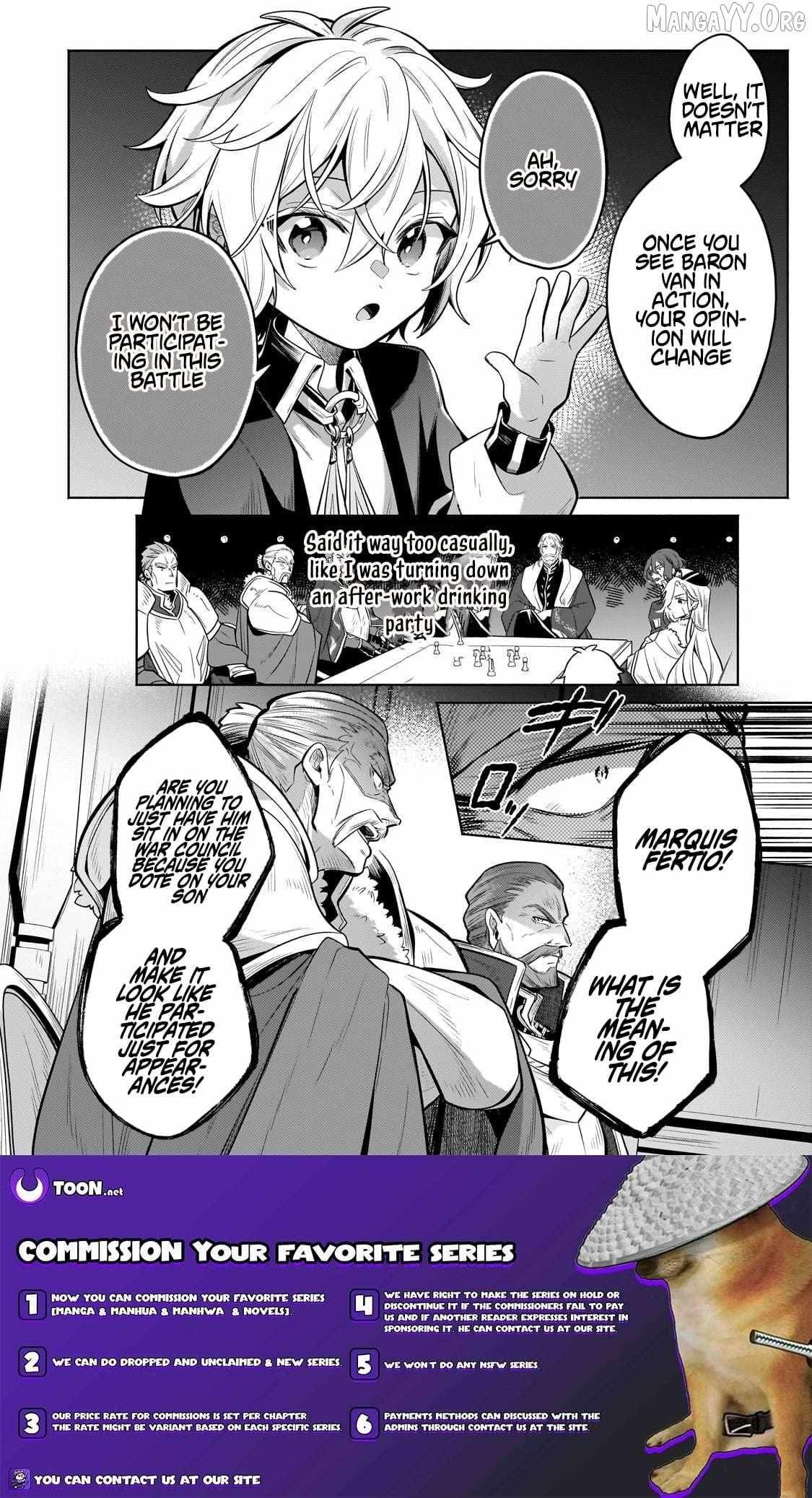 Okiraku Ryoushu no Tanoshii Ryouchi Bouei Chapter 42.1 page 12 - 