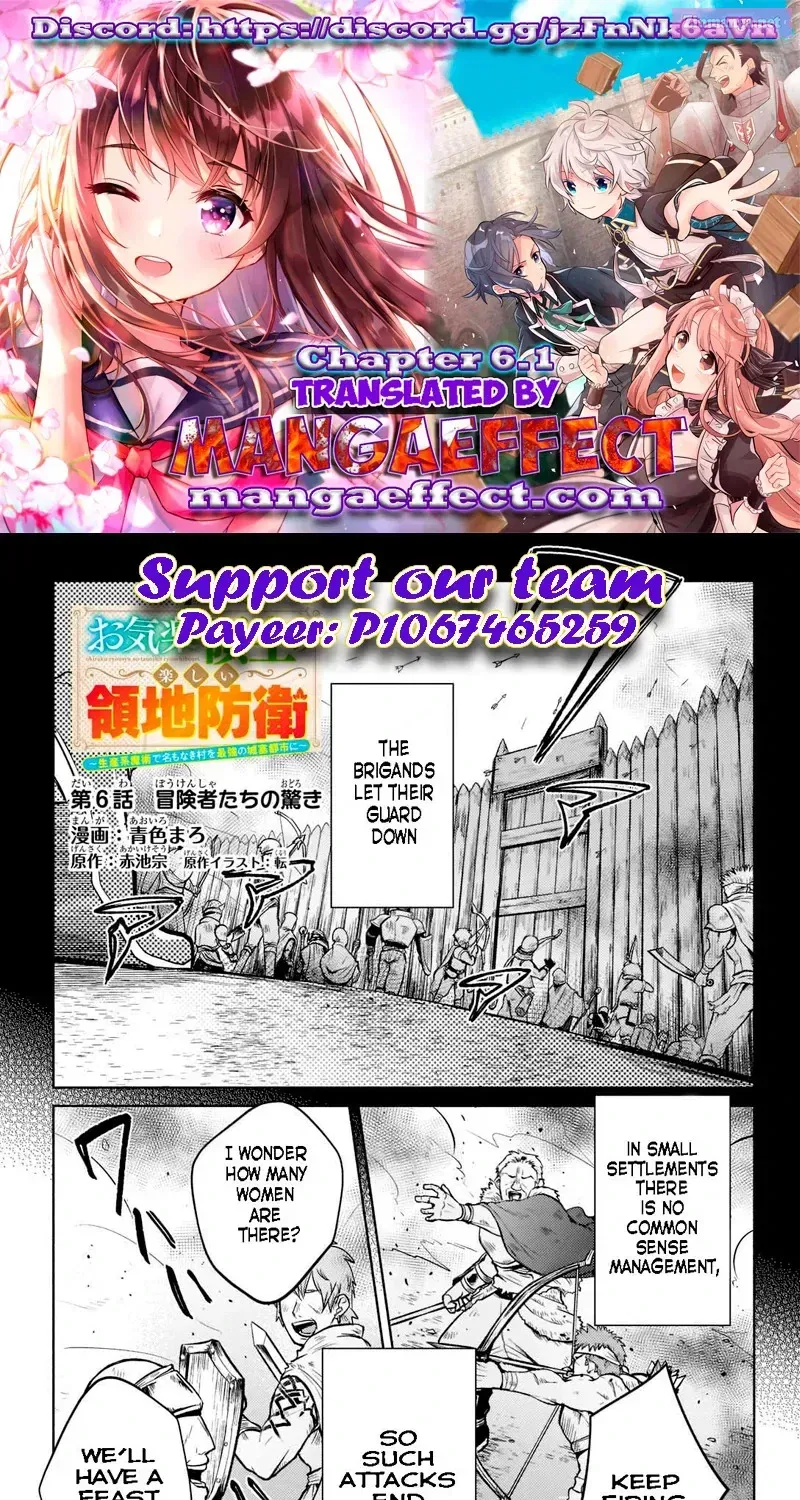 Okiraku Ryoushu no Tanoshii Ryouchi Bouei Chapter 6.1 page 1 - 