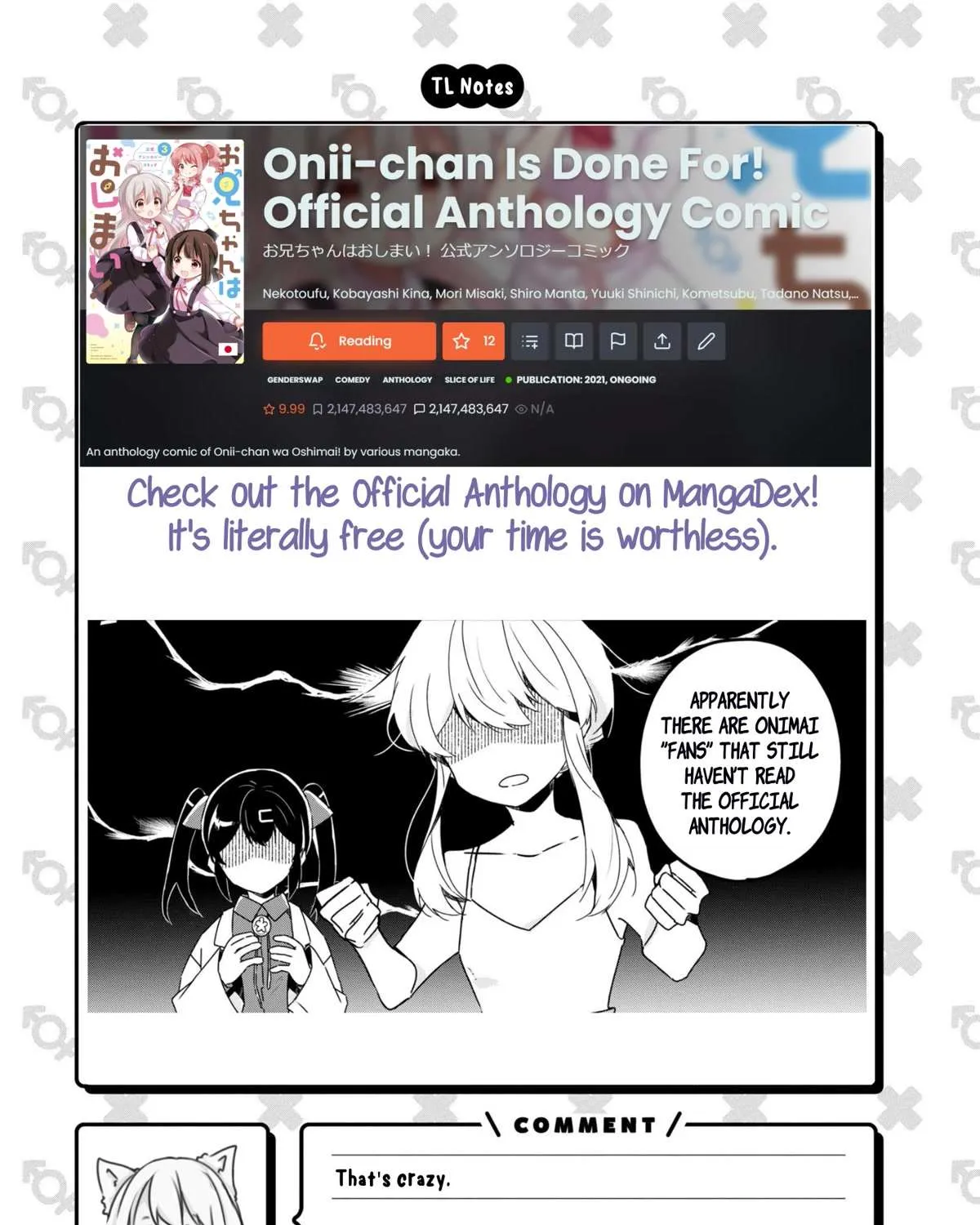 Onii-chan is done for Chapter 69.7 page 13 - 