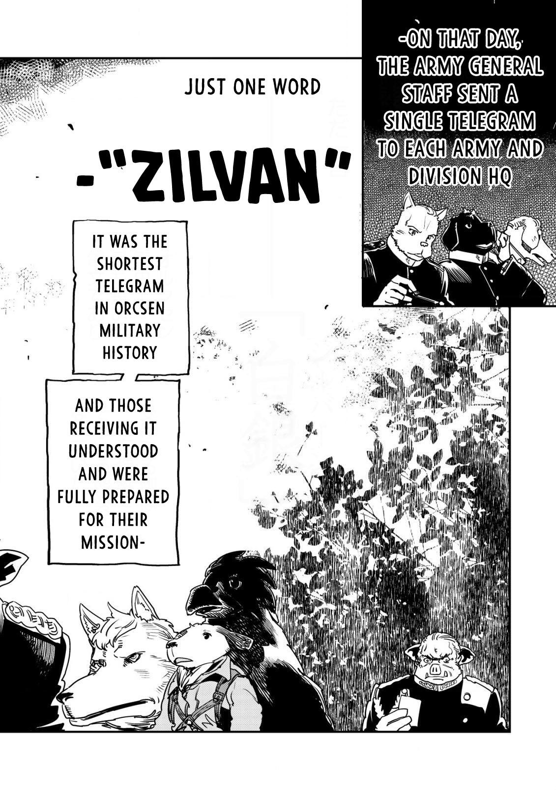 Orcsen Oukokushi ~Yaban na Orc no Kuni wa, Ikanishite Heiwa na Elf no Kuni wo Yakiharau ni Itatta ka~ Chapter 11 page 57 - 