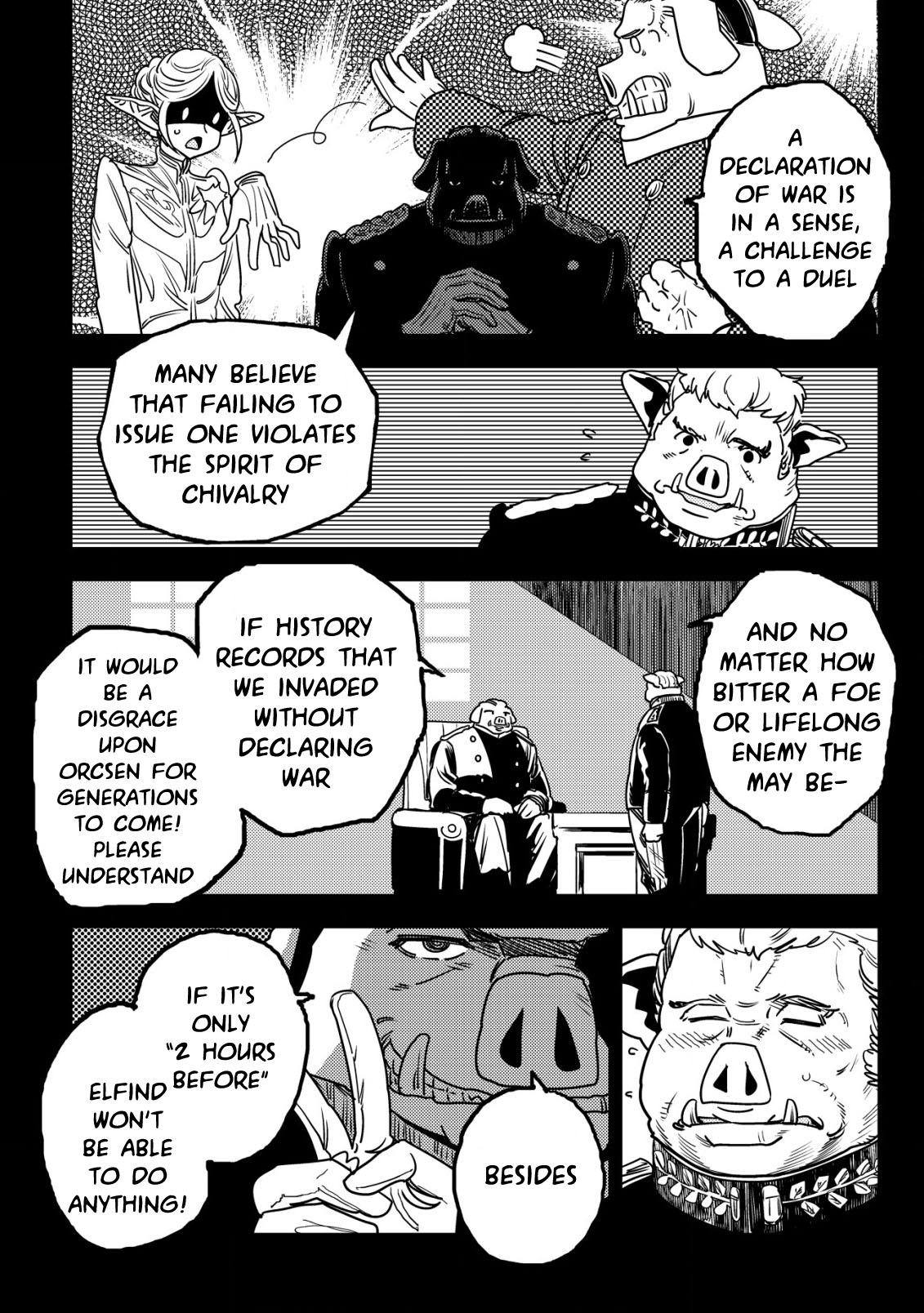 Orcsen Oukokushi ~Yaban na Orc no Kuni wa, Ikanishite Heiwa na Elf no Kuni wo Yakiharau ni Itatta ka~ Chapter 13 page 21 - 