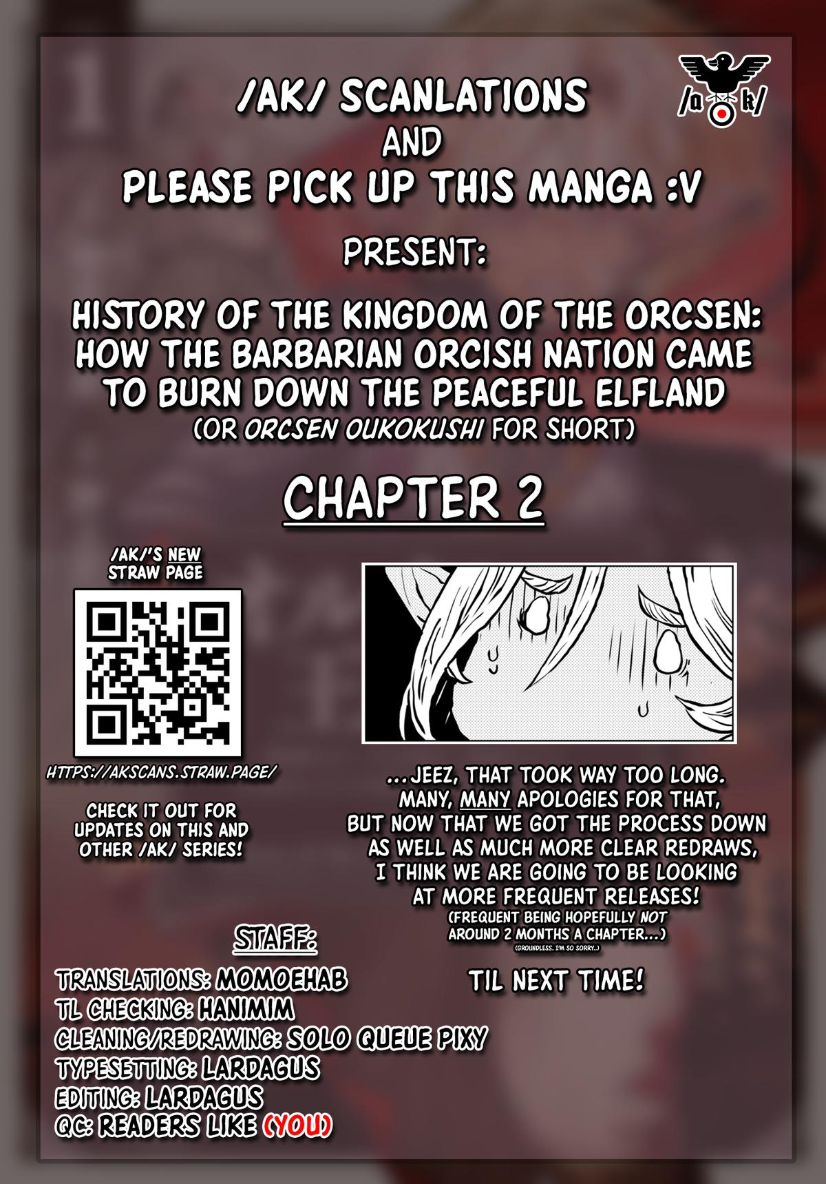Orcsen Oukokushi ~Yaban na Orc no Kuni wa, Ikanishite Heiwa na Elf no Kuni wo Yakiharau ni Itatta ka~ Chapter 2 page 57 - 