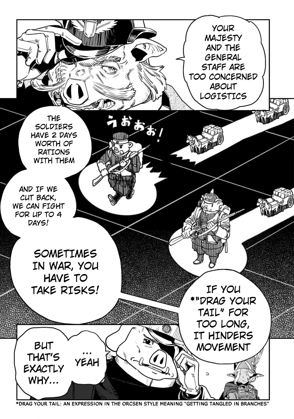 Orcsen Oukokushi ~Yaban na Orc no Kuni wa, Ikanishite Heiwa na Elf no Kuni wo Yakiharau ni Itatta ka~ Chapter 4 page 60 - 