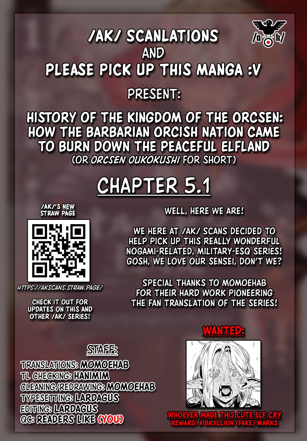 Orcsen Oukokushi ~Yaban na Orc no Kuni wa, Ikanishite Heiwa na Elf no Kuni wo Yakiharau ni Itatta ka~ Chapter 5 page 50 - 