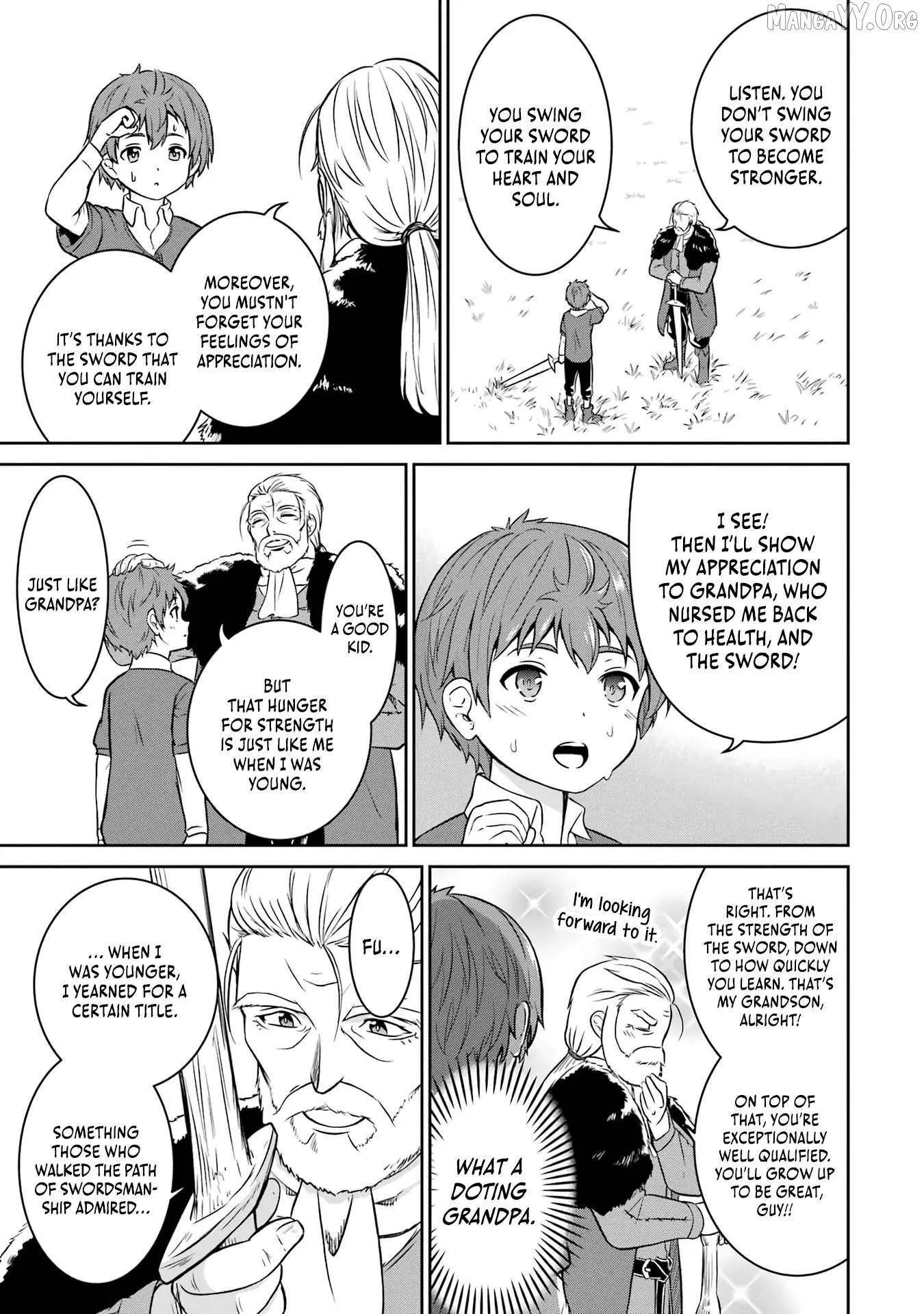 Ossan Boukensha no Okureta Eiyuu-tan  Kansha no Suburi o 1 nichi 1 man Kaishite itara, Kensei ga Deshi-iri Shigan ni Yatte Kita Chapter 1 page 21 - 