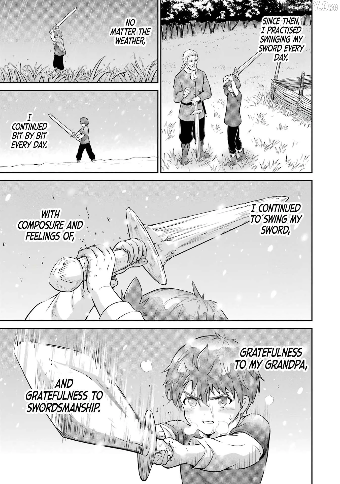 Ossan Boukensha no Okureta Eiyuu-tan  Kansha no Suburi o 1 nichi 1 man Kaishite itara, Kensei ga Deshi-iri Shigan ni Yatte Kita Chapter 1 page 25 - 