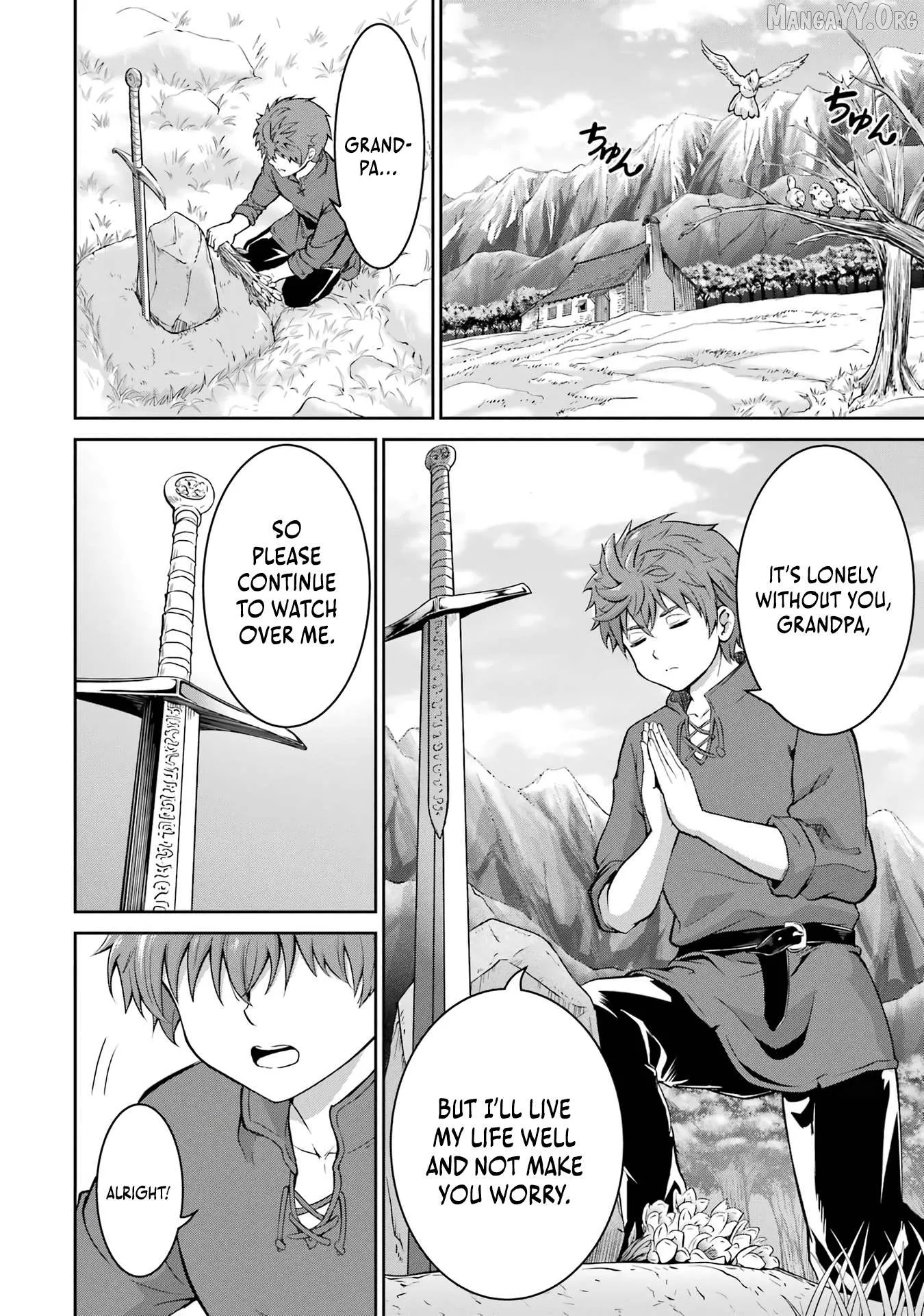 Ossan Boukensha no Okureta Eiyuu-tan  Kansha no Suburi o 1 nichi 1 man Kaishite itara, Kensei ga Deshi-iri Shigan ni Yatte Kita Chapter 1 page 34 - 