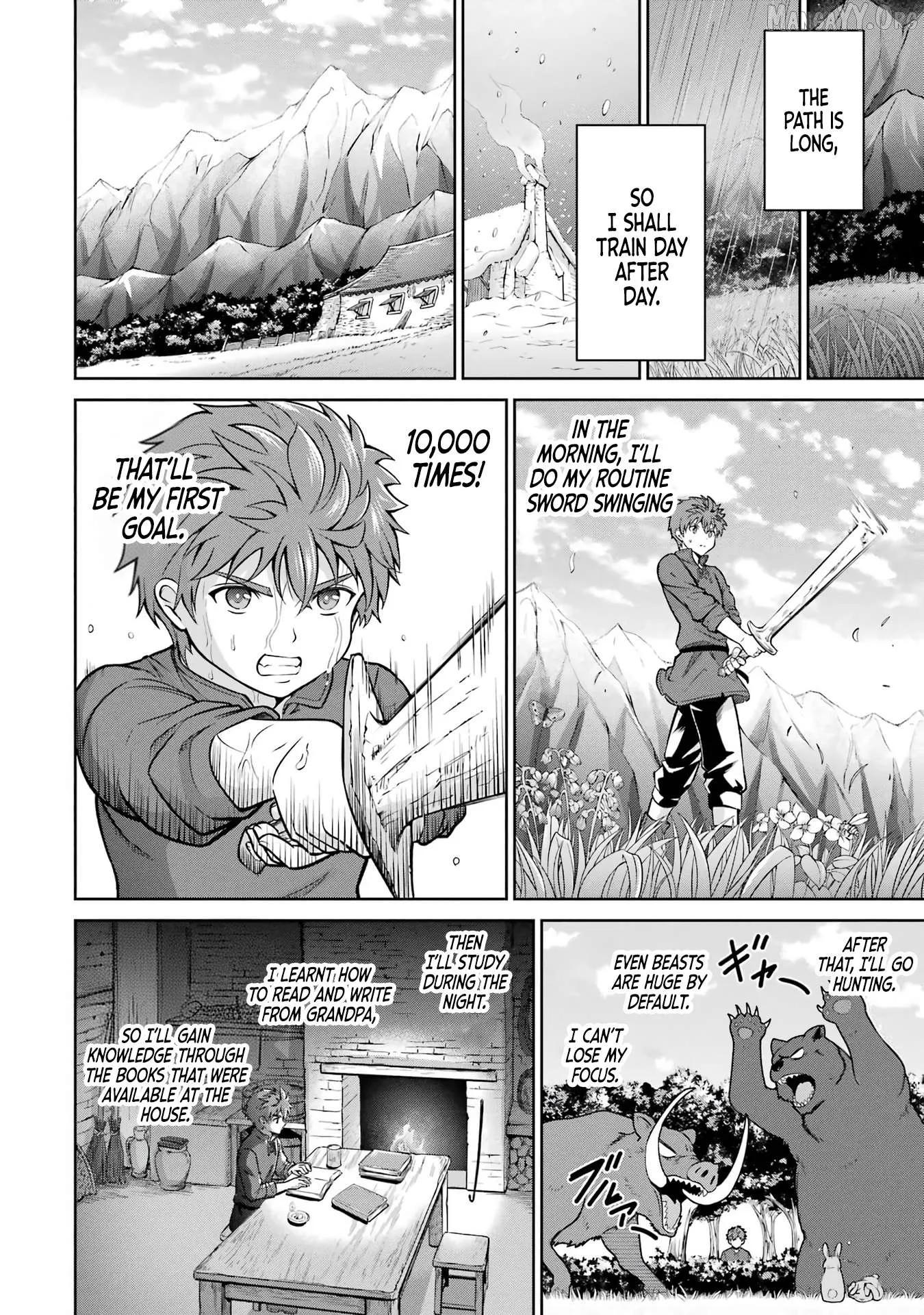 Ossan Boukensha no Okureta Eiyuu-tan  Kansha no Suburi o 1 nichi 1 man Kaishite itara, Kensei ga Deshi-iri Shigan ni Yatte Kita Chapter 1 page 44 - 