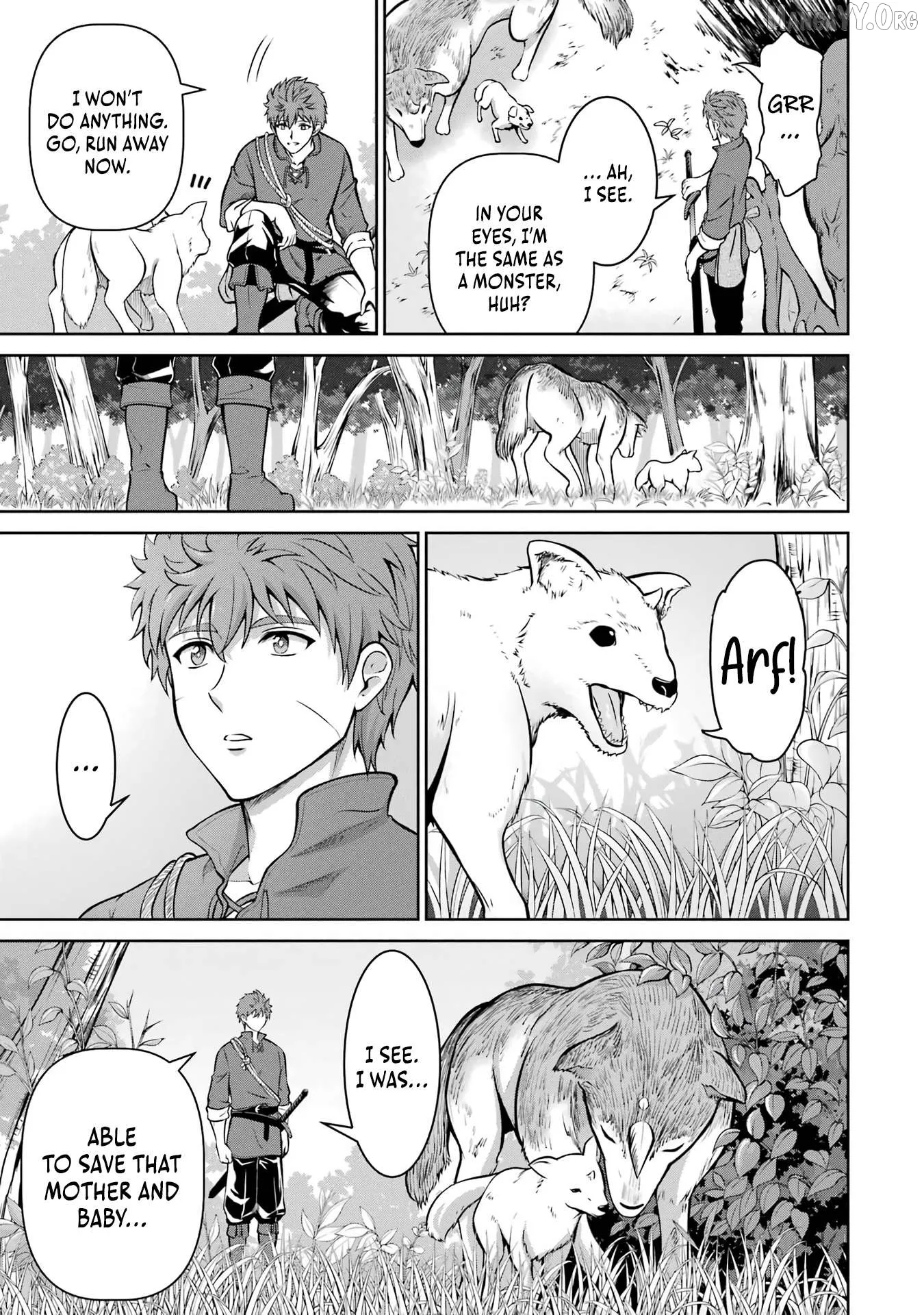 Ossan Boukensha no Okureta Eiyuu-tan  Kansha no Suburi o 1 nichi 1 man Kaishite itara, Kensei ga Deshi-iri Shigan ni Yatte Kita Chapter 1 page 49 - 