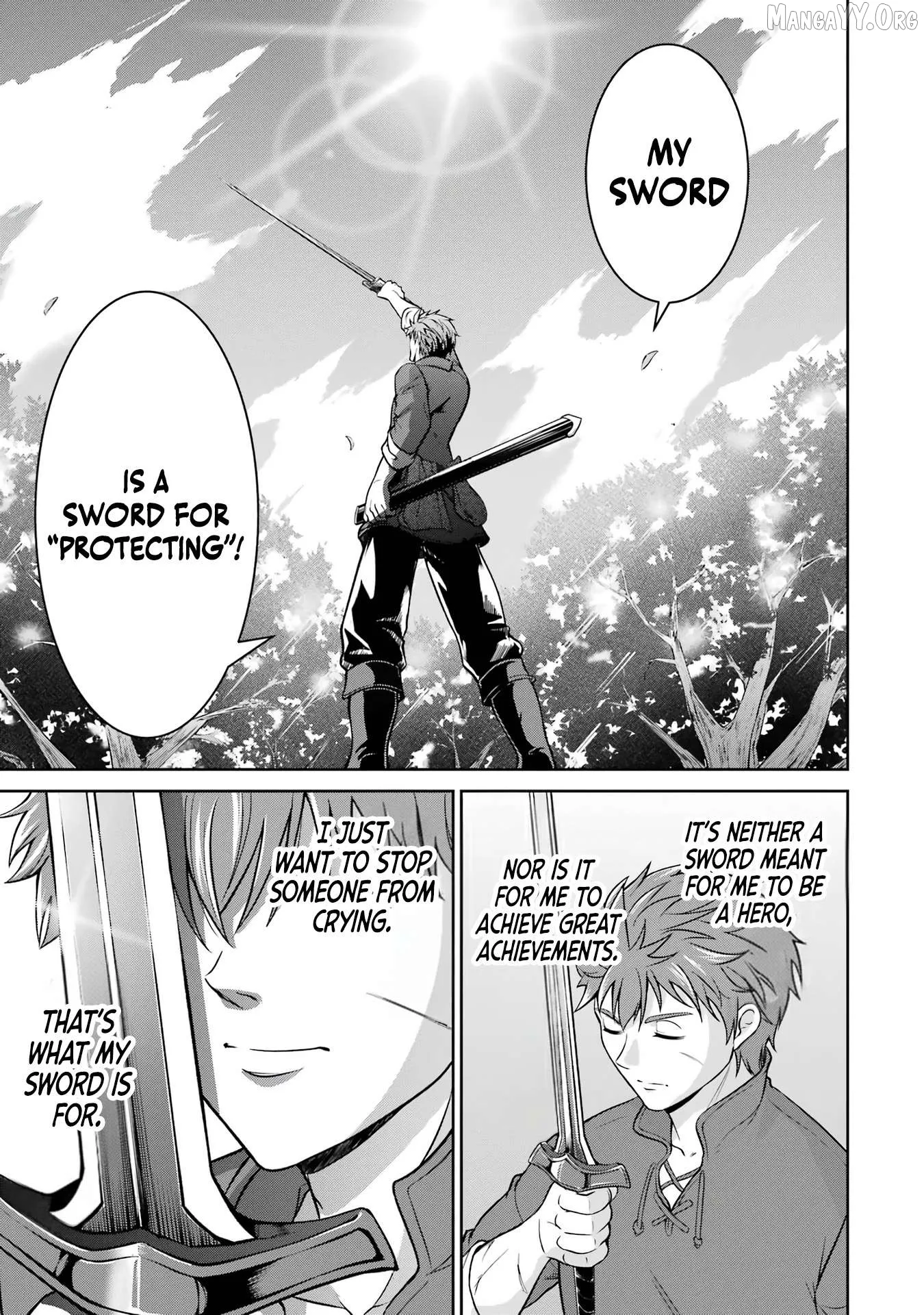 Ossan Boukensha no Okureta Eiyuu-tan  Kansha no Suburi o 1 nichi 1 man Kaishite itara, Kensei ga Deshi-iri Shigan ni Yatte Kita Chapter 1 page 51 - 