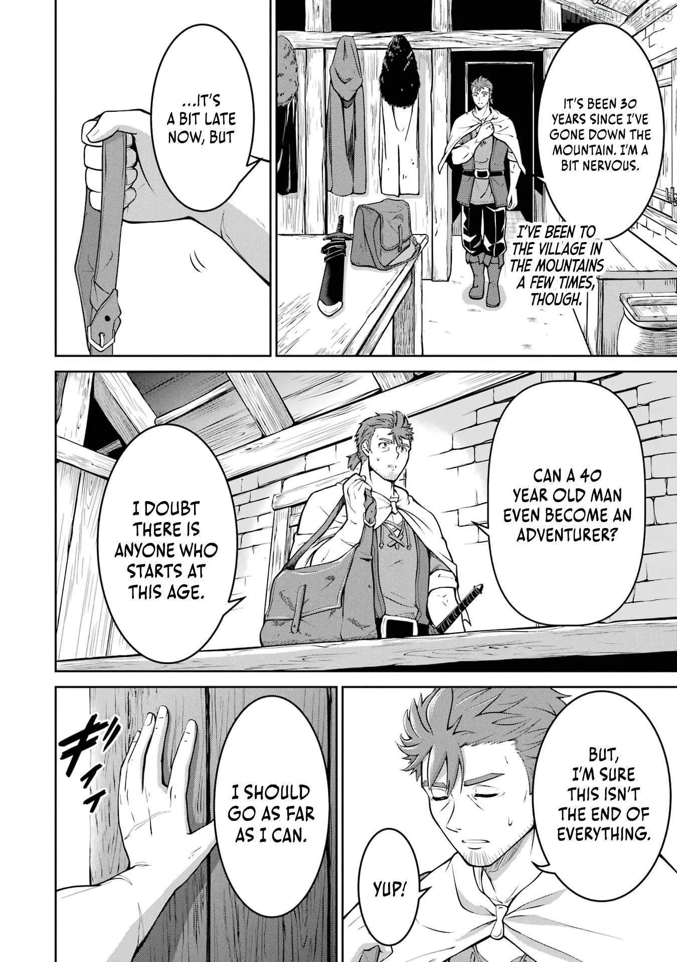 Ossan Boukensha no Okureta Eiyuu-tan  Kansha no Suburi o 1 nichi 1 man Kaishite itara, Kensei ga Deshi-iri Shigan ni Yatte Kita Chapter 1 page 61 - 