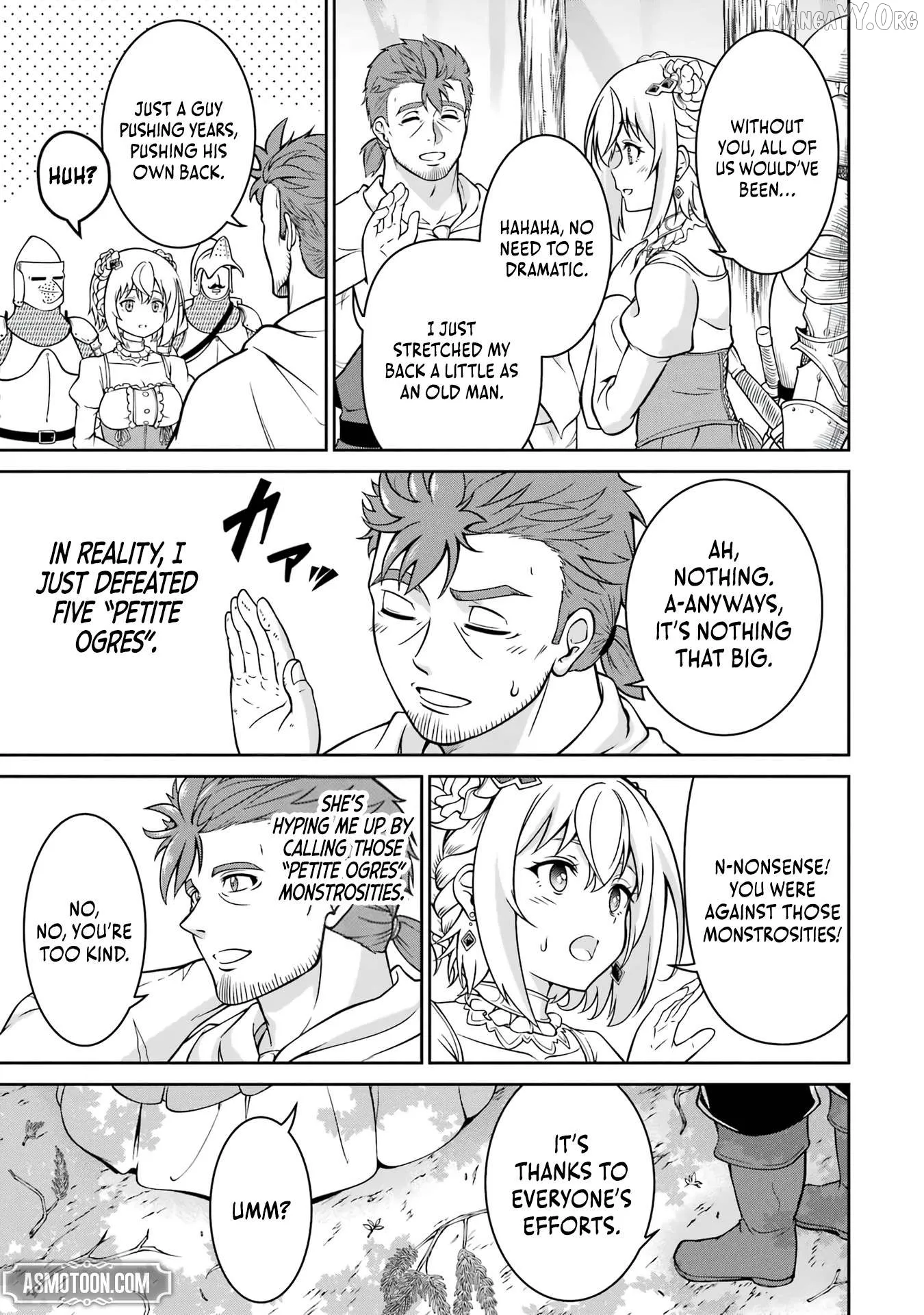 Ossan Boukensha no Okureta Eiyuu-tan  Kansha no Suburi o 1 nichi 1 man Kaishite itara, Kensei ga Deshi-iri Shigan ni Yatte Kita Chapter 1 page 92 - 
