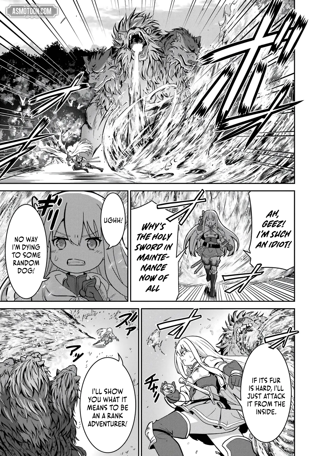 Ossan Boukensha no Okureta Eiyuu-tan  Kansha no Suburi o 1 nichi 1 man Kaishite itara, Kensei ga Deshi-iri Shigan ni Yatte Kita Chapter 2 page 32 - 