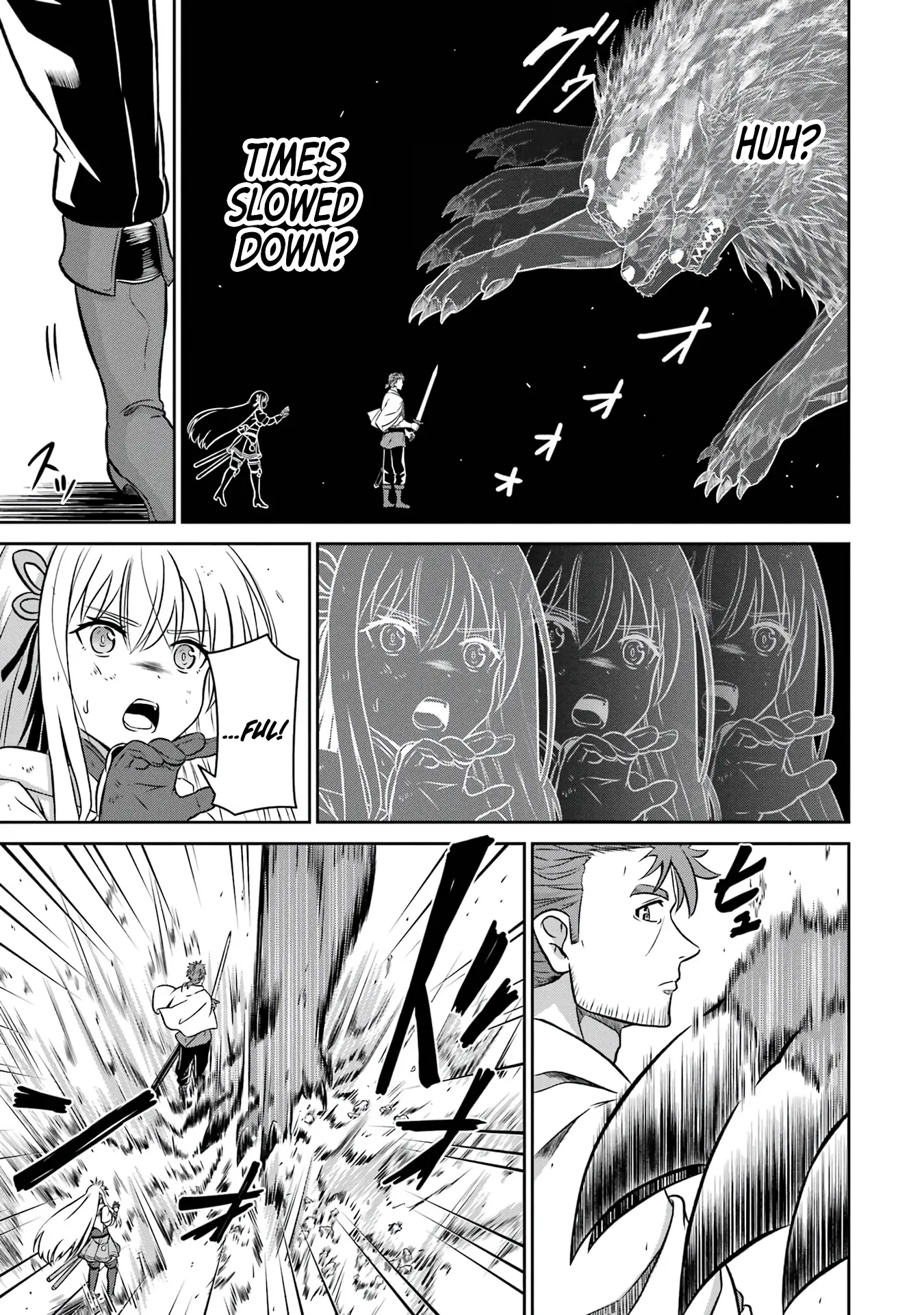 Ossan Boukensha no Okureta Eiyuu-tan  Kansha no Suburi o 1 nichi 1 man Kaishite itara, Kensei ga Deshi-iri Shigan ni Yatte Kita Chapter 2 page 54 - 