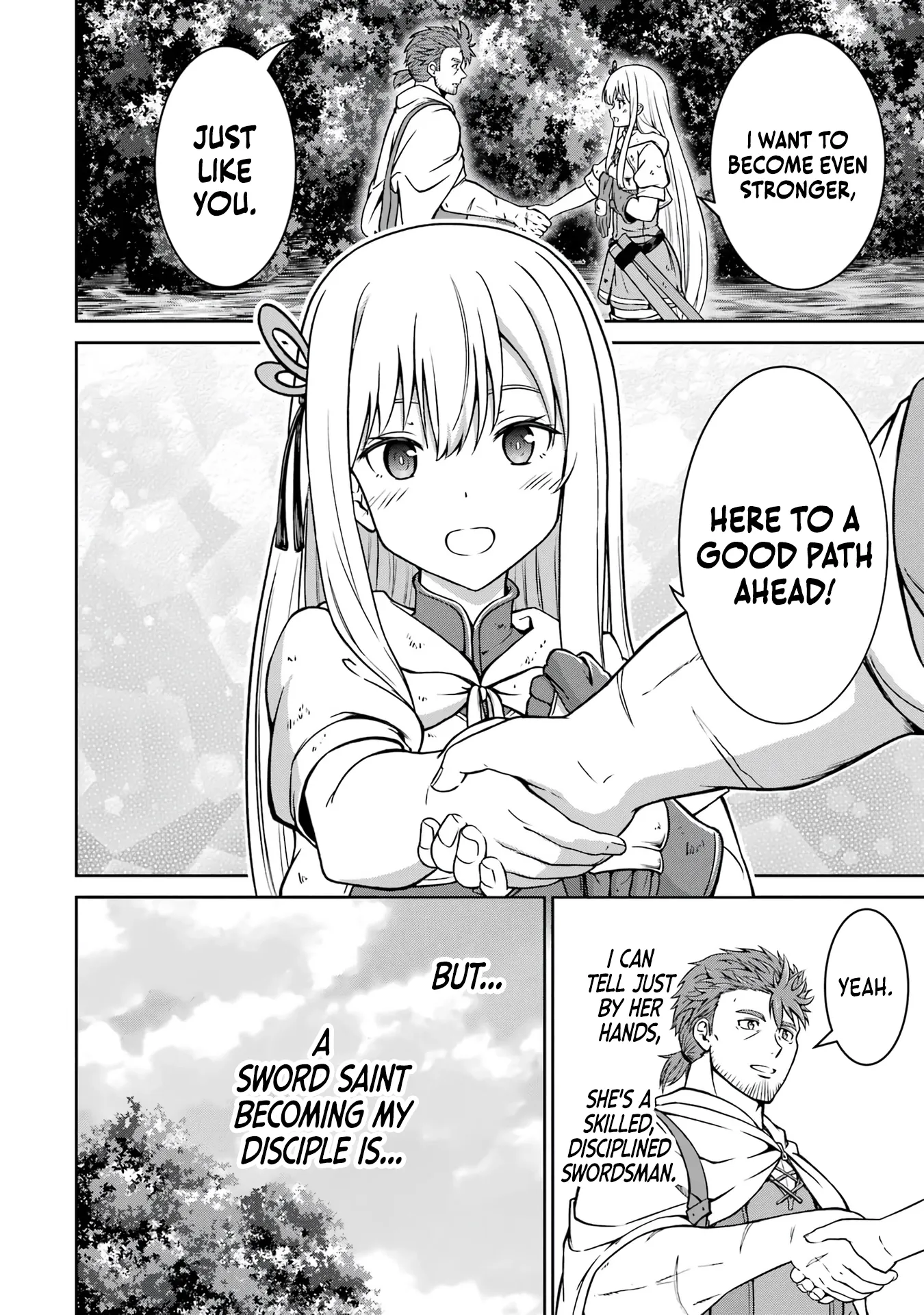 Ossan Boukensha no Okureta Eiyuu-tan  Kansha no Suburi o 1 nichi 1 man Kaishite itara, Kensei ga Deshi-iri Shigan ni Yatte Kita Chapter 2 page 78 - 