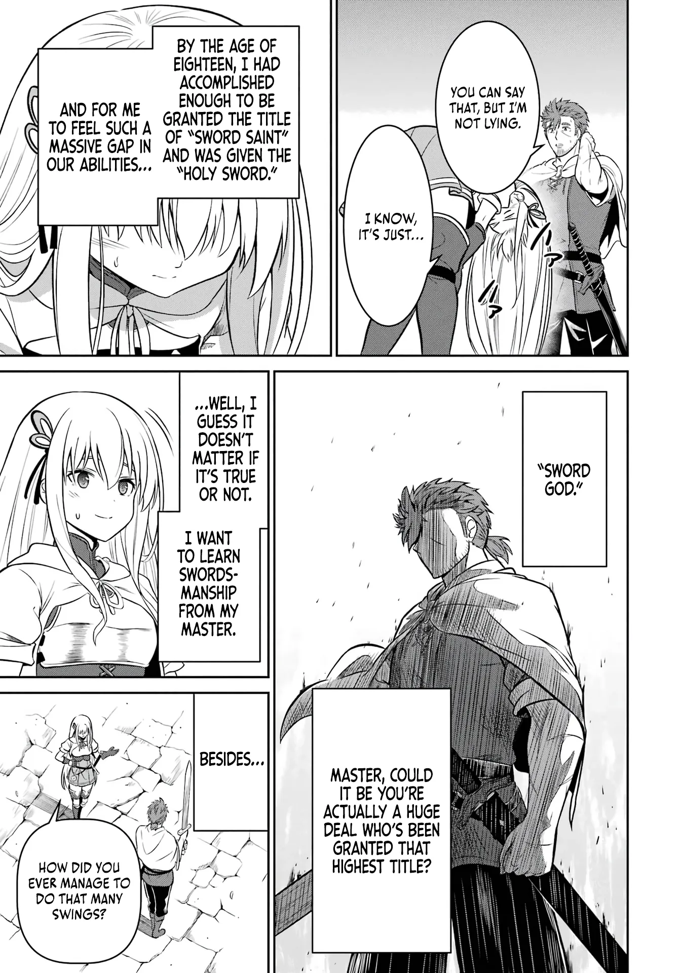 Ossan Boukensha no Okureta Eiyuu-tan  Kansha no Suburi o 1 nichi 1 man Kaishite itara, Kensei ga Deshi-iri Shigan ni Yatte Kita Chapter 3 page 23 - 