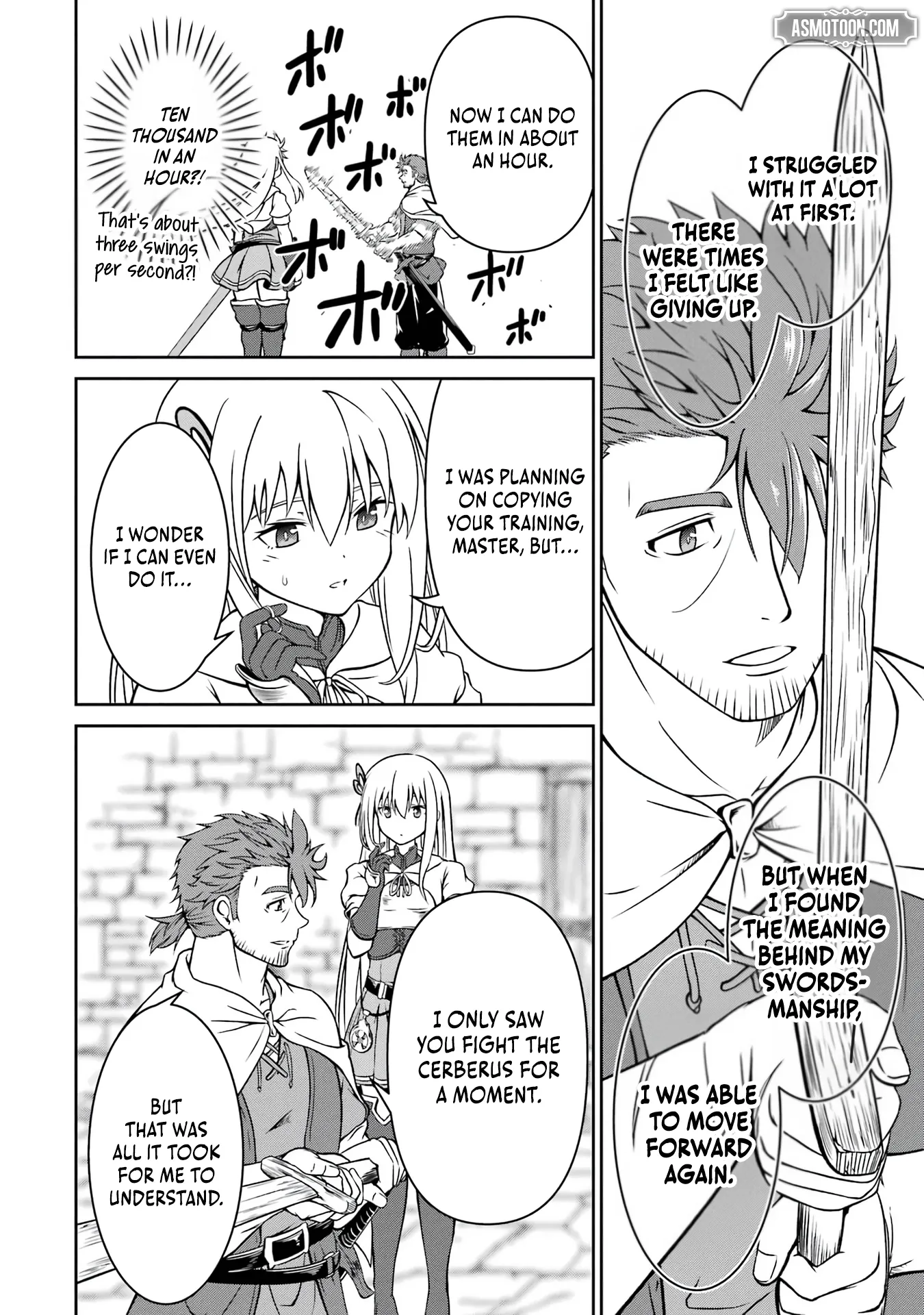 Ossan Boukensha no Okureta Eiyuu-tan  Kansha no Suburi o 1 nichi 1 man Kaishite itara, Kensei ga Deshi-iri Shigan ni Yatte Kita Chapter 3 page 24 - 