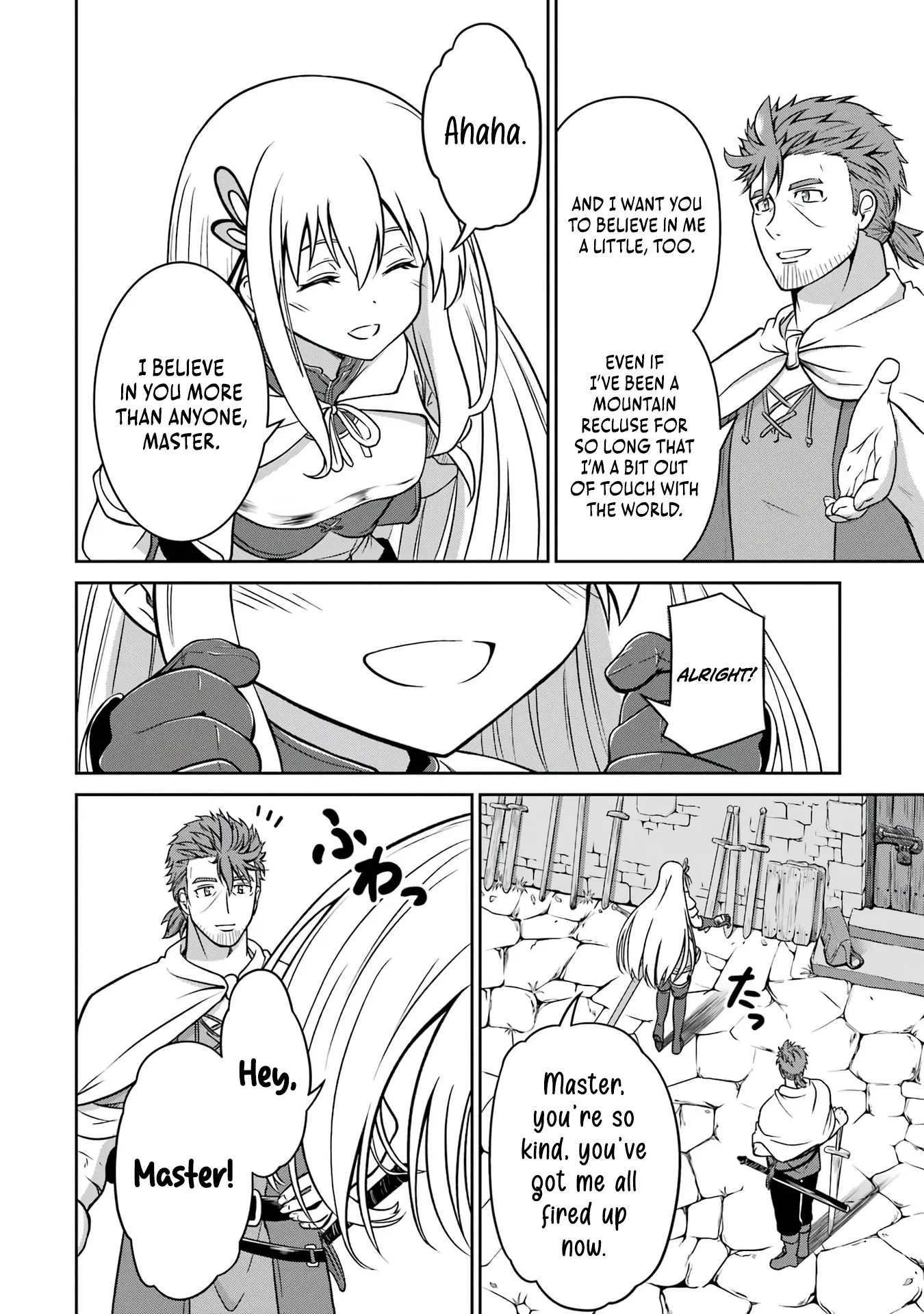Ossan Boukensha no Okureta Eiyuu-tan  Kansha no Suburi o 1 nichi 1 man Kaishite itara, Kensei ga Deshi-iri Shigan ni Yatte Kita Chapter 3 page 26 - 