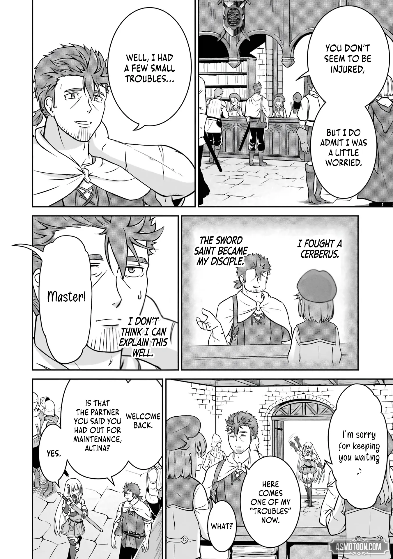 Ossan Boukensha no Okureta Eiyuu-tan  Kansha no Suburi o 1 nichi 1 man Kaishite itara, Kensei ga Deshi-iri Shigan ni Yatte Kita Chapter 3 page 4 - 