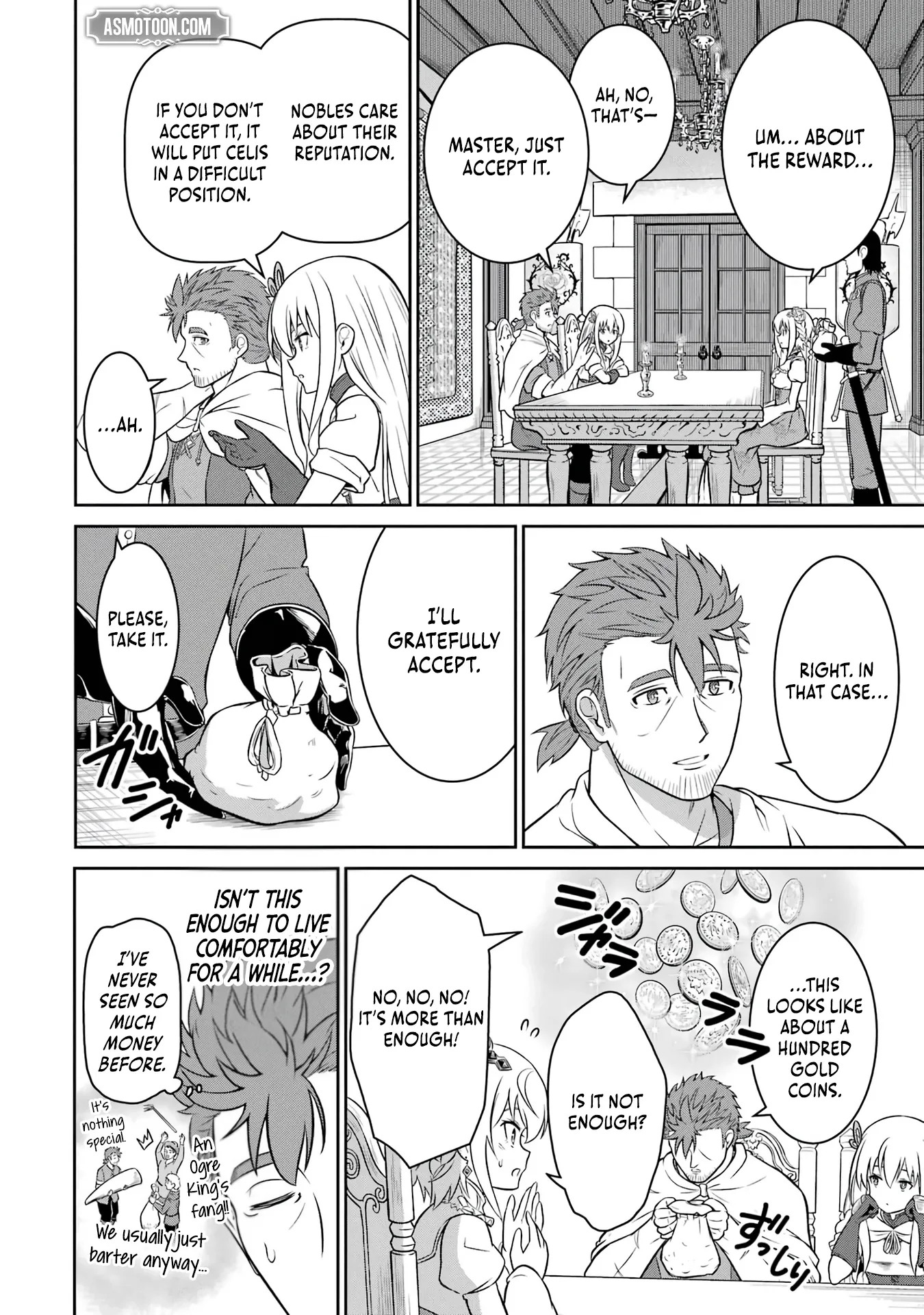 Ossan Boukensha no Okureta Eiyuu-tan  Kansha no Suburi o 1 nichi 1 man Kaishite itara, Kensei ga Deshi-iri Shigan ni Yatte Kita Chapter 3 page 44 - 