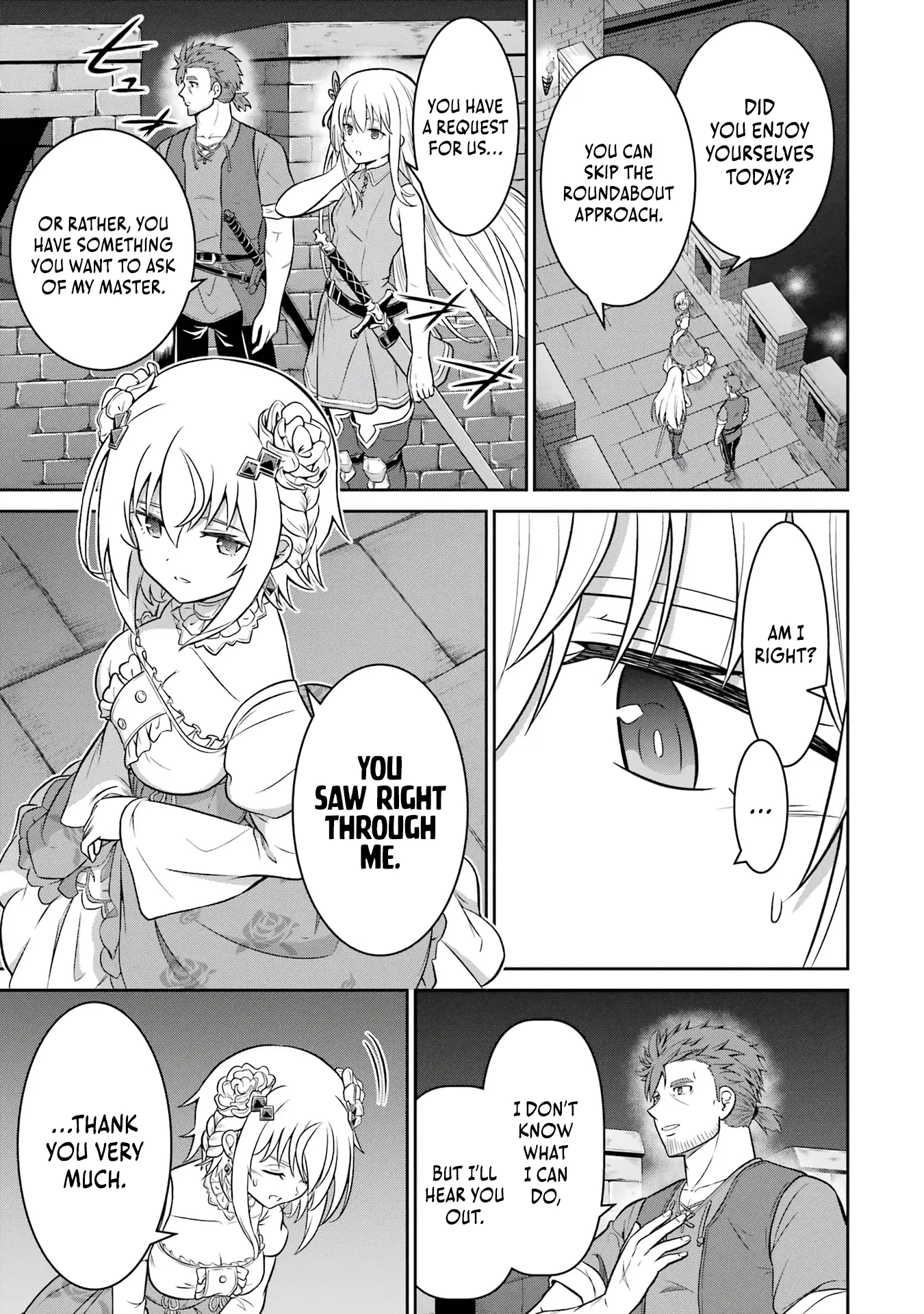 Ossan Boukensha no Okureta Eiyuu-tan  Kansha no Suburi o 1 nichi 1 man Kaishite itara, Kensei ga Deshi-iri Shigan ni Yatte Kita Chapter 3 page 49 - 