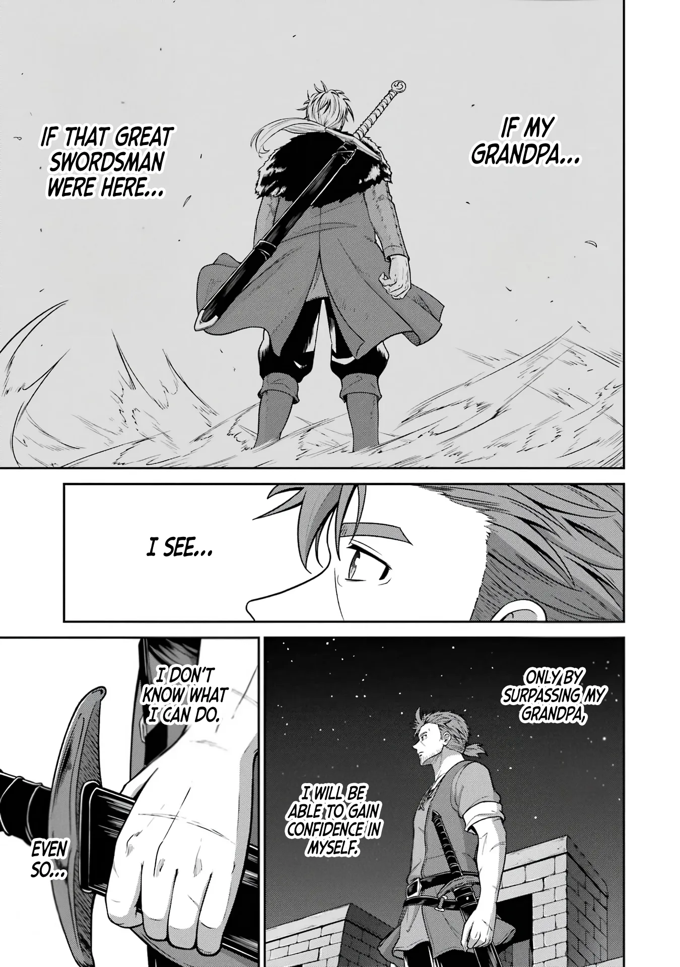 Ossan Boukensha no Okureta Eiyuu-tan  Kansha no Suburi o 1 nichi 1 man Kaishite itara, Kensei ga Deshi-iri Shigan ni Yatte Kita Chapter 3 page 57 - 