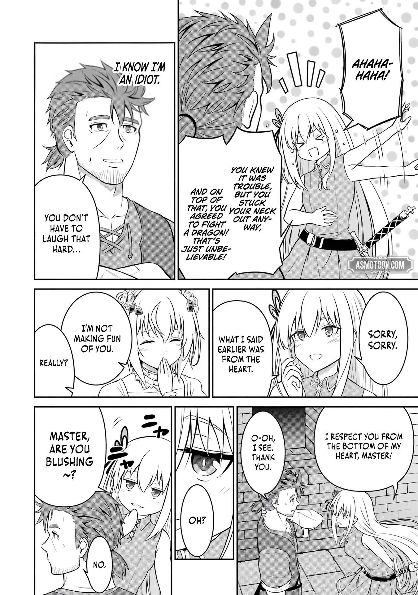 Ossan Boukensha no Okureta Eiyuu-tan  Kansha no Suburi o 1 nichi 1 man Kaishite itara, Kensei ga Deshi-iri Shigan ni Yatte Kita Chapter 3 page 60 - 
