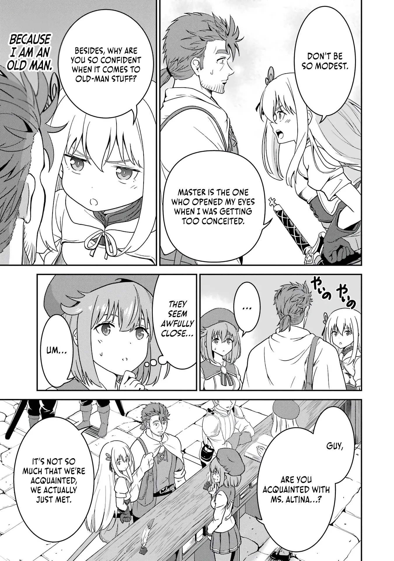 Ossan Boukensha no Okureta Eiyuu-tan  Kansha no Suburi o 1 nichi 1 man Kaishite itara, Kensei ga Deshi-iri Shigan ni Yatte Kita Chapter 3 page 7 - 
