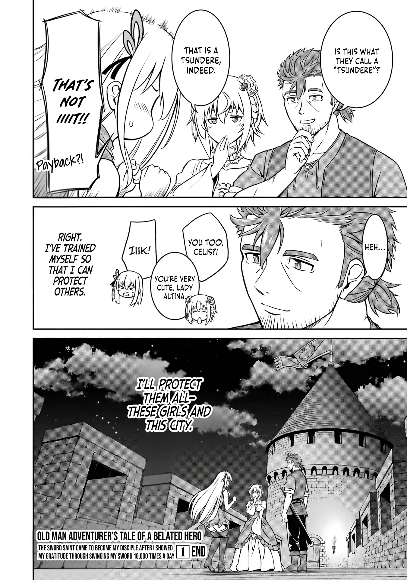Ossan Boukensha no Okureta Eiyuu-tan  Kansha no Suburi o 1 nichi 1 man Kaishite itara, Kensei ga Deshi-iri Shigan ni Yatte Kita Chapter 3 page 62 - 