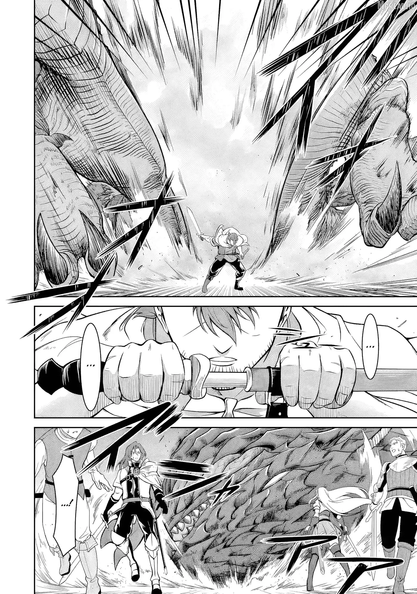 Ossan Boukensha no Okureta Eiyuu-tan  Kansha no Suburi o 1 nichi 1 man Kaishite itara, Kensei ga Deshi-iri Shigan ni Yatte Kita Chapter 5 page 34 - 