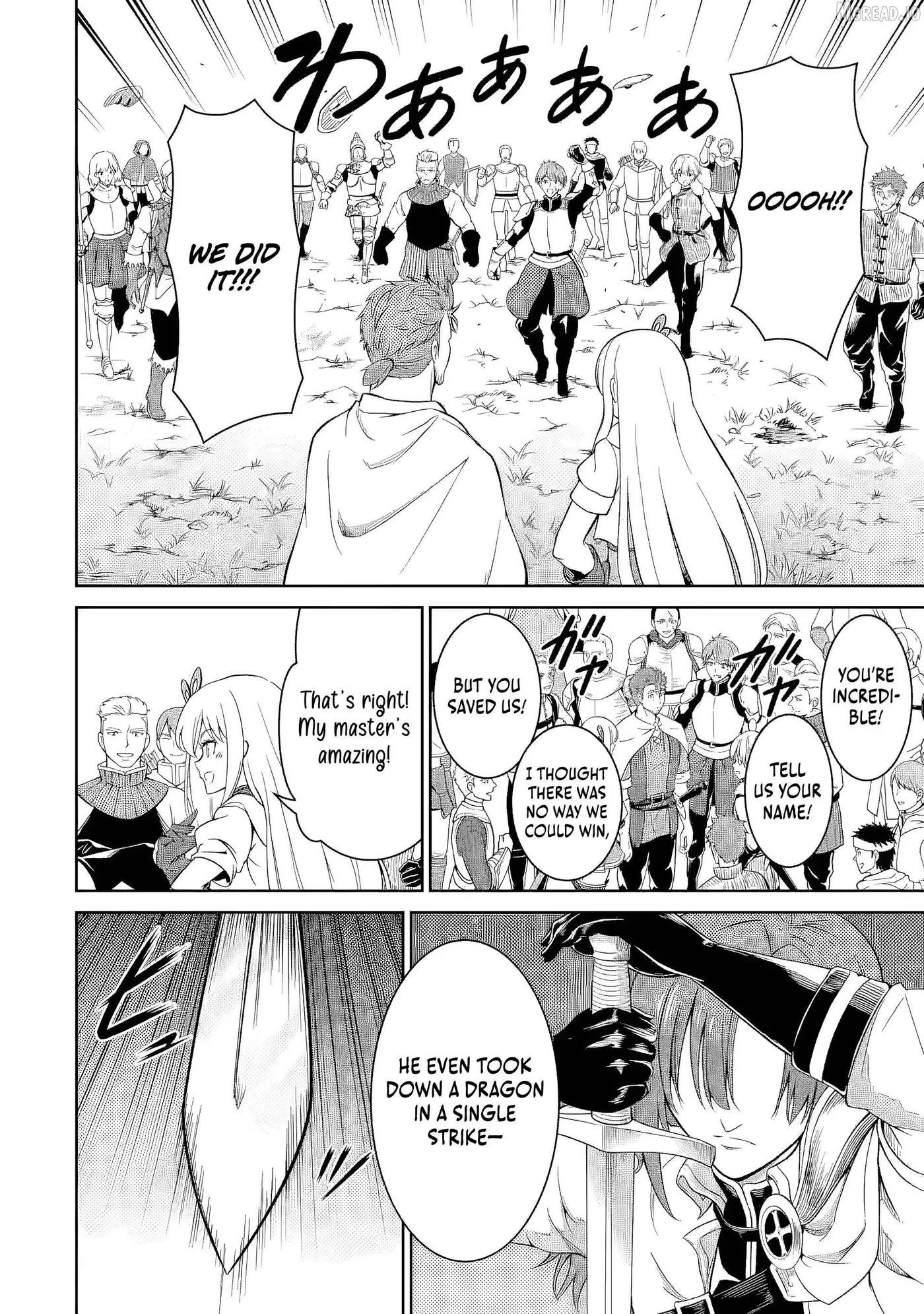 Ossan Boukensha no Okureta Eiyuu-tan  Kansha no Suburi o 1 nichi 1 man Kaishite itara, Kensei ga Deshi-iri Shigan ni Yatte Kita Chapter 5 page 38 - 