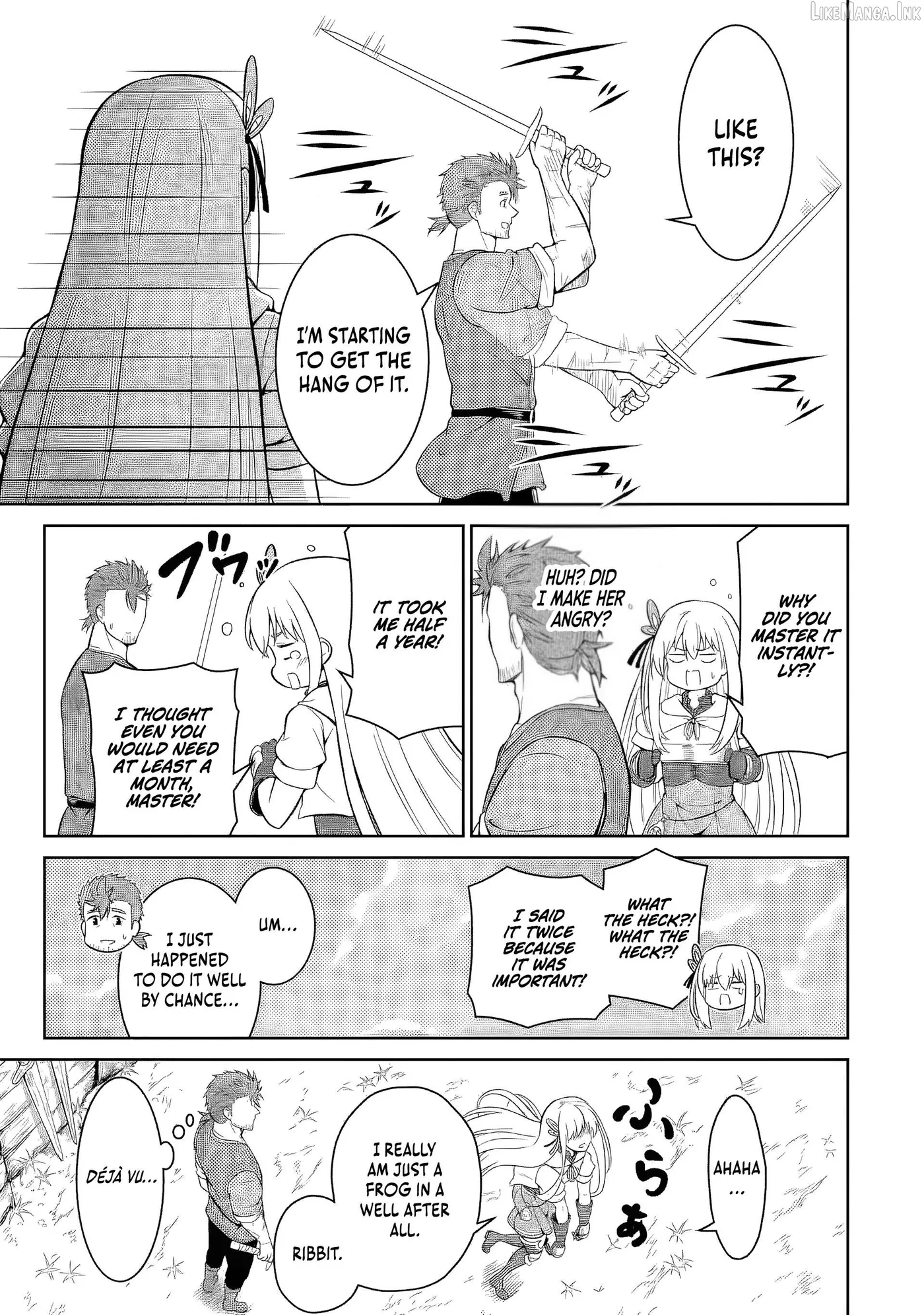 Ossan Boukensha no Okureta Eiyuu-tan  Kansha no Suburi o 1 nichi 1 man Kaishite itara, Kensei ga Deshi-iri Shigan ni Yatte Kita Chapter 7 page 34 - 