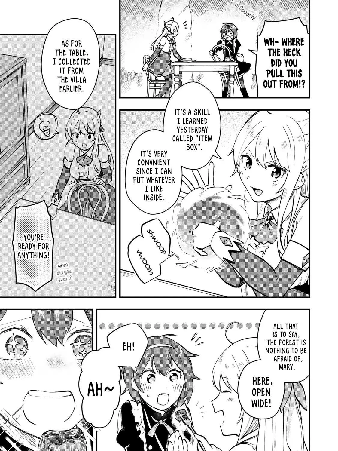 [Pakupaku desu wa] Tsuihou Sareta Ojou-sama no "Monster wo Taberu Hodo Tsuyoku Naru" Skill wa, 1-shoku de 1 Level Up Suru Zendai Mimon no Saikyou Skill Deshita. 3-nichi de Jinrui Saikyou ni Narimashita wa! Chapter 6 page 53 - 